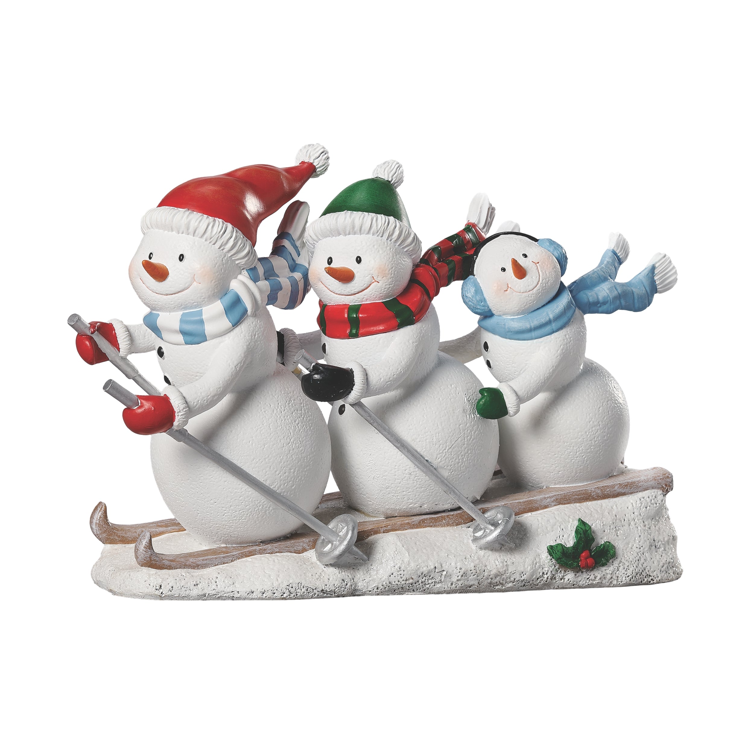 Joyful Snowmen Skiing Figure