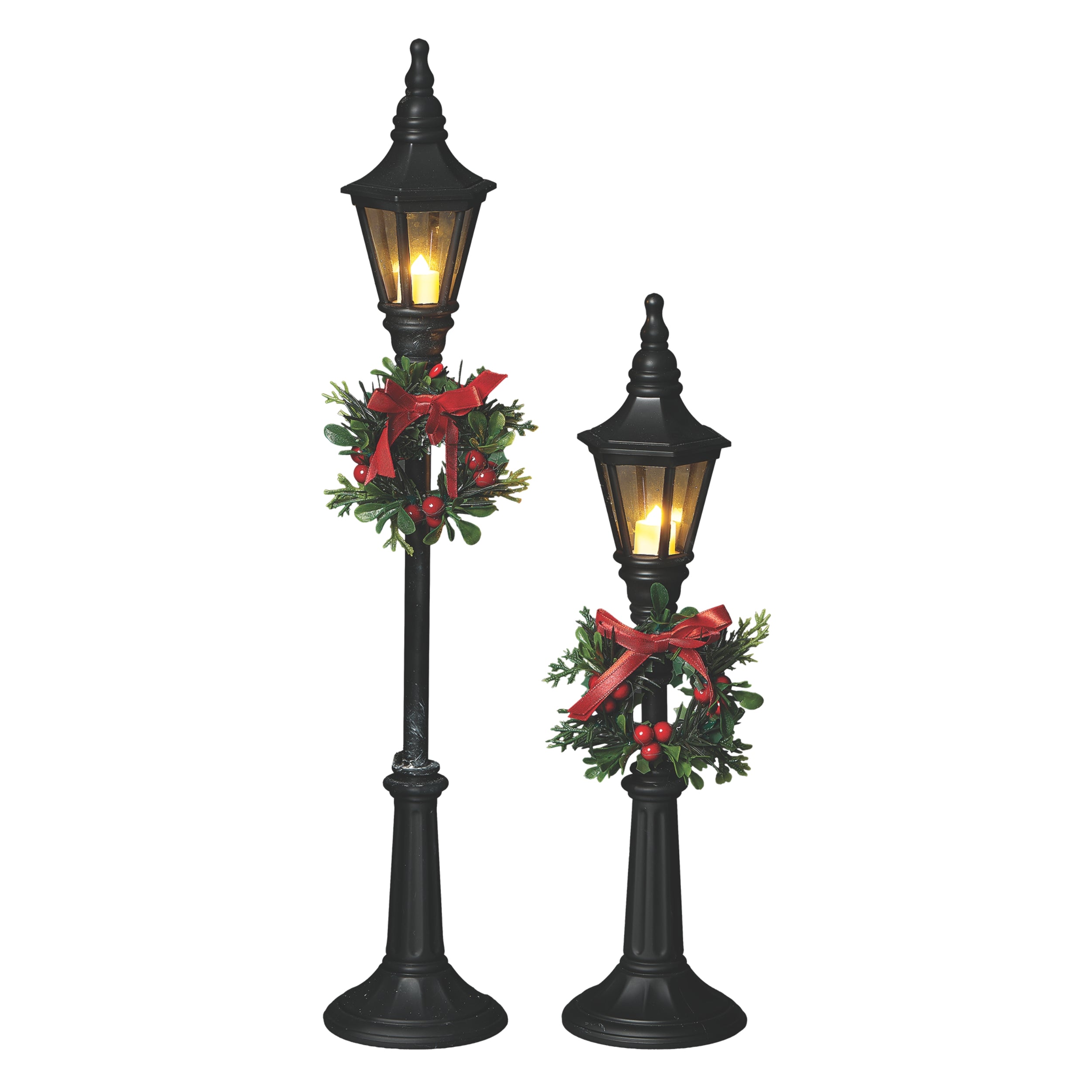 Classic Village-Style Lighted Lamp Posts Set