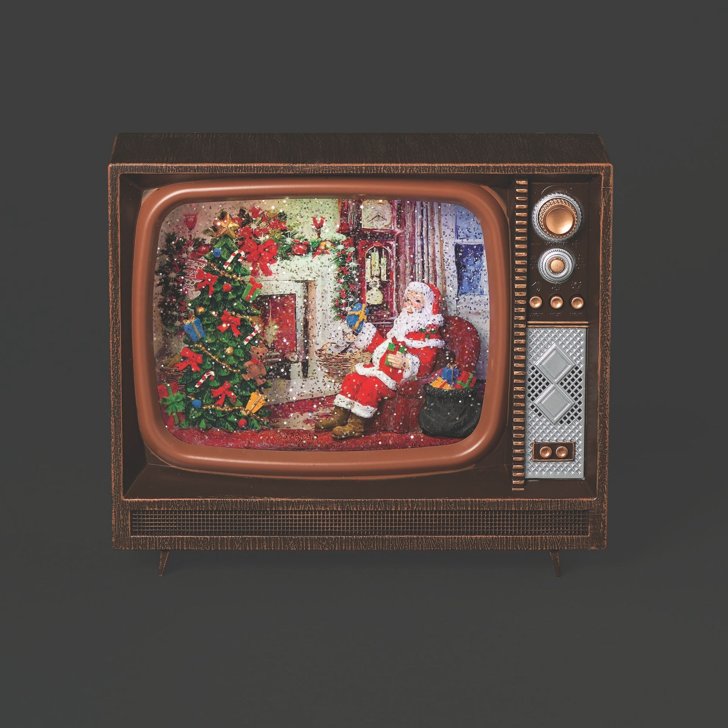 Confetti Lites Lighted Musical Swirl Santa TV Scene