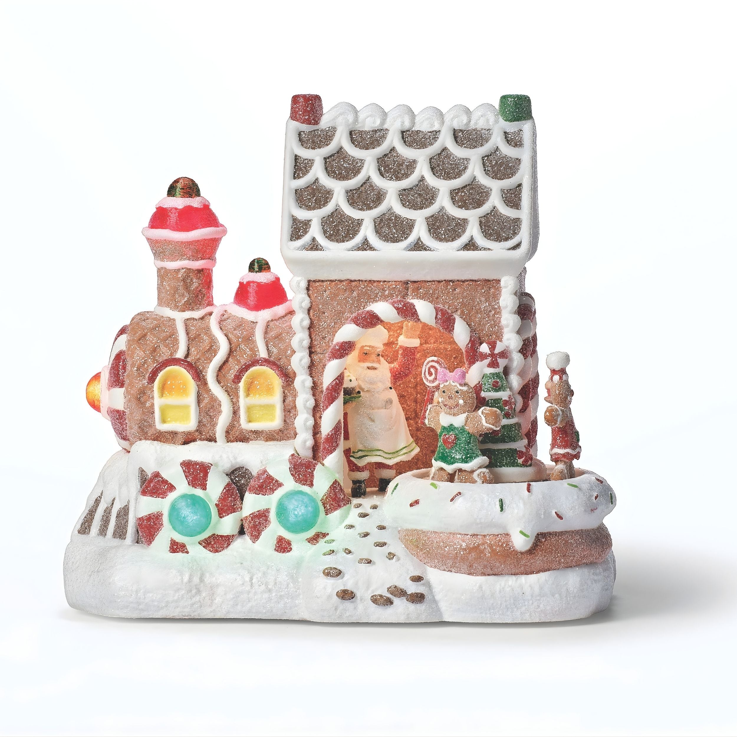 Amusements Lighted Musical Rotating Gingerbread Train with Kids