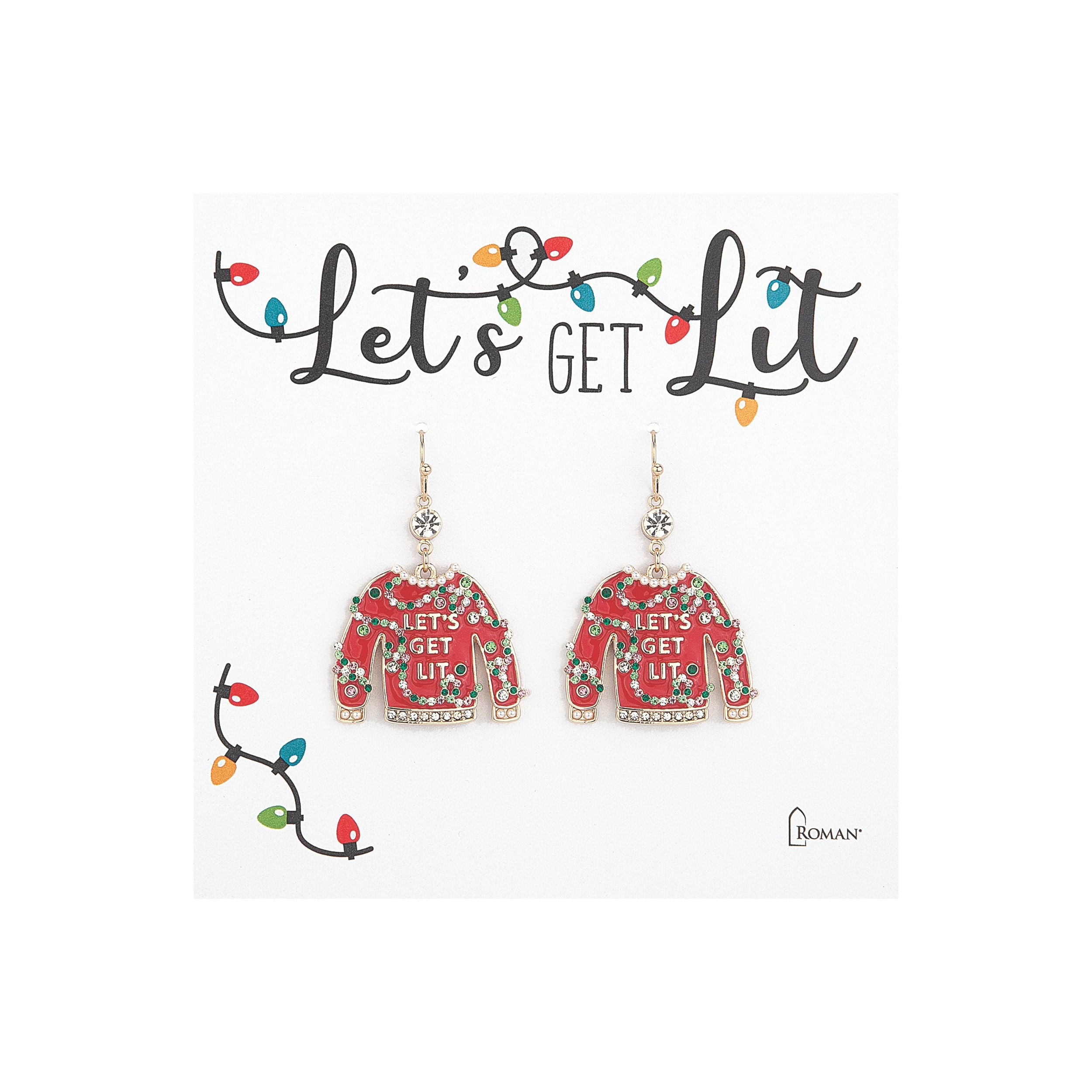 Lets Get Lit Sweater Earrings