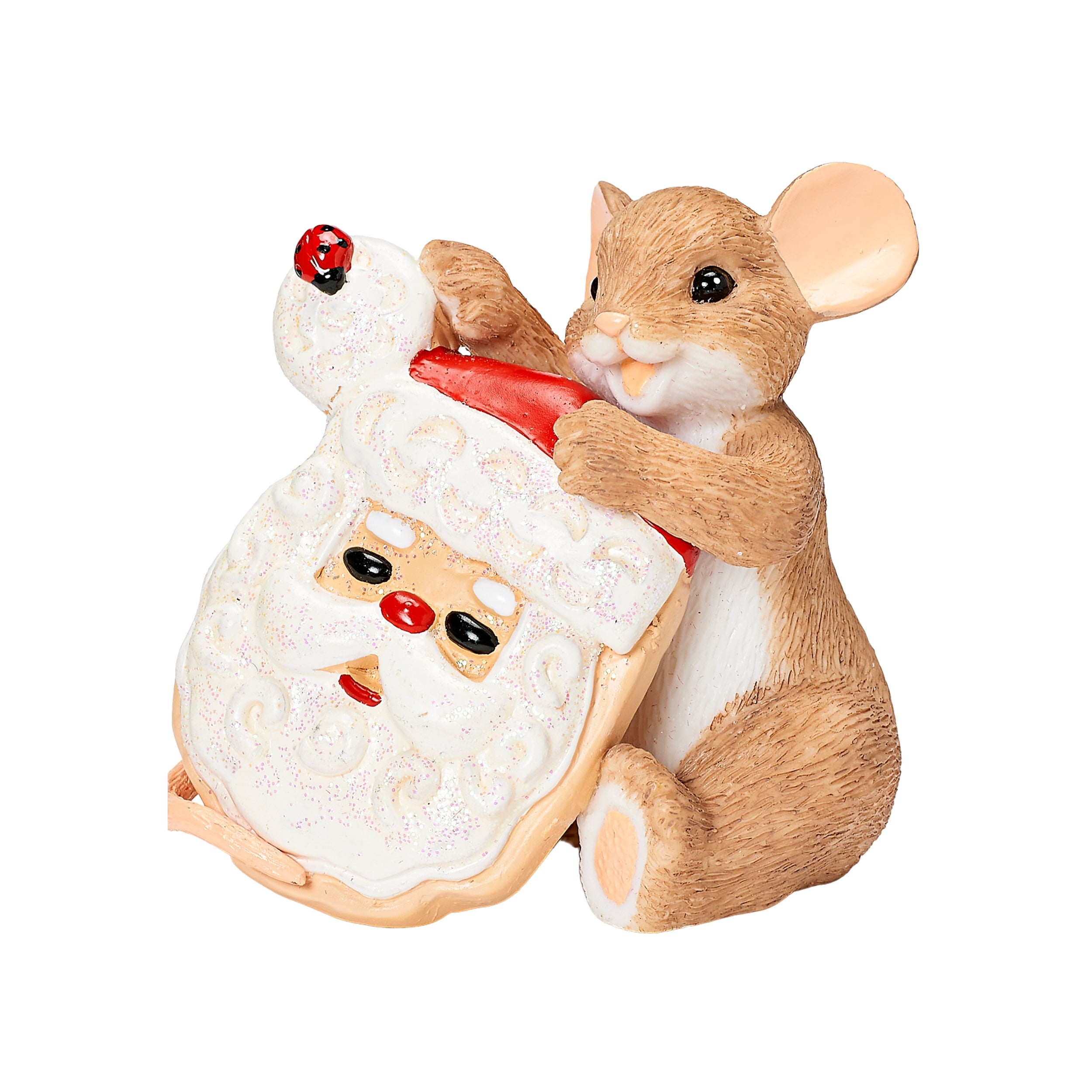 Charming Tails Christmas Mouse Santa Cookie Figure