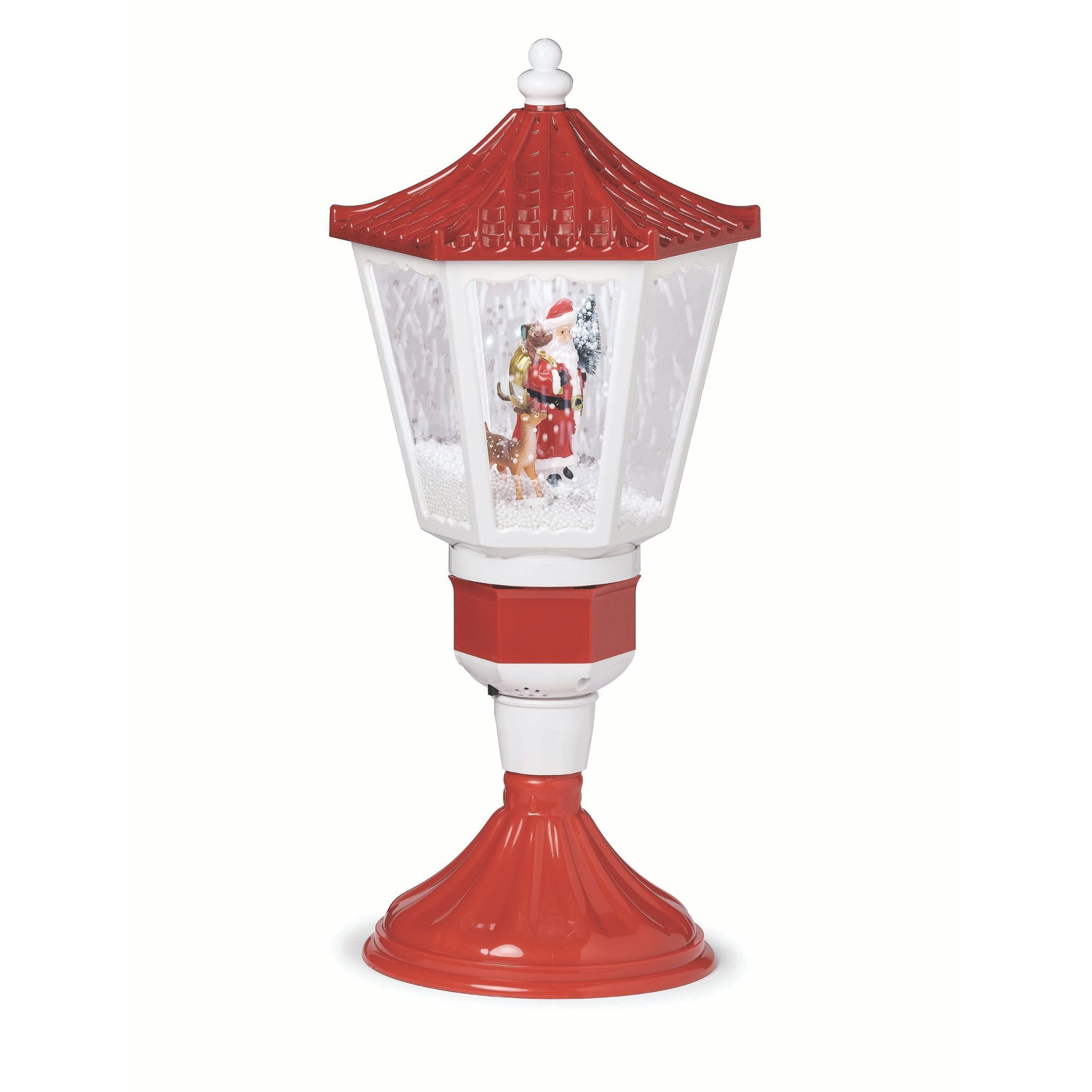 Amusements Lighted Lamp Post with Santa, Deer, & Tree