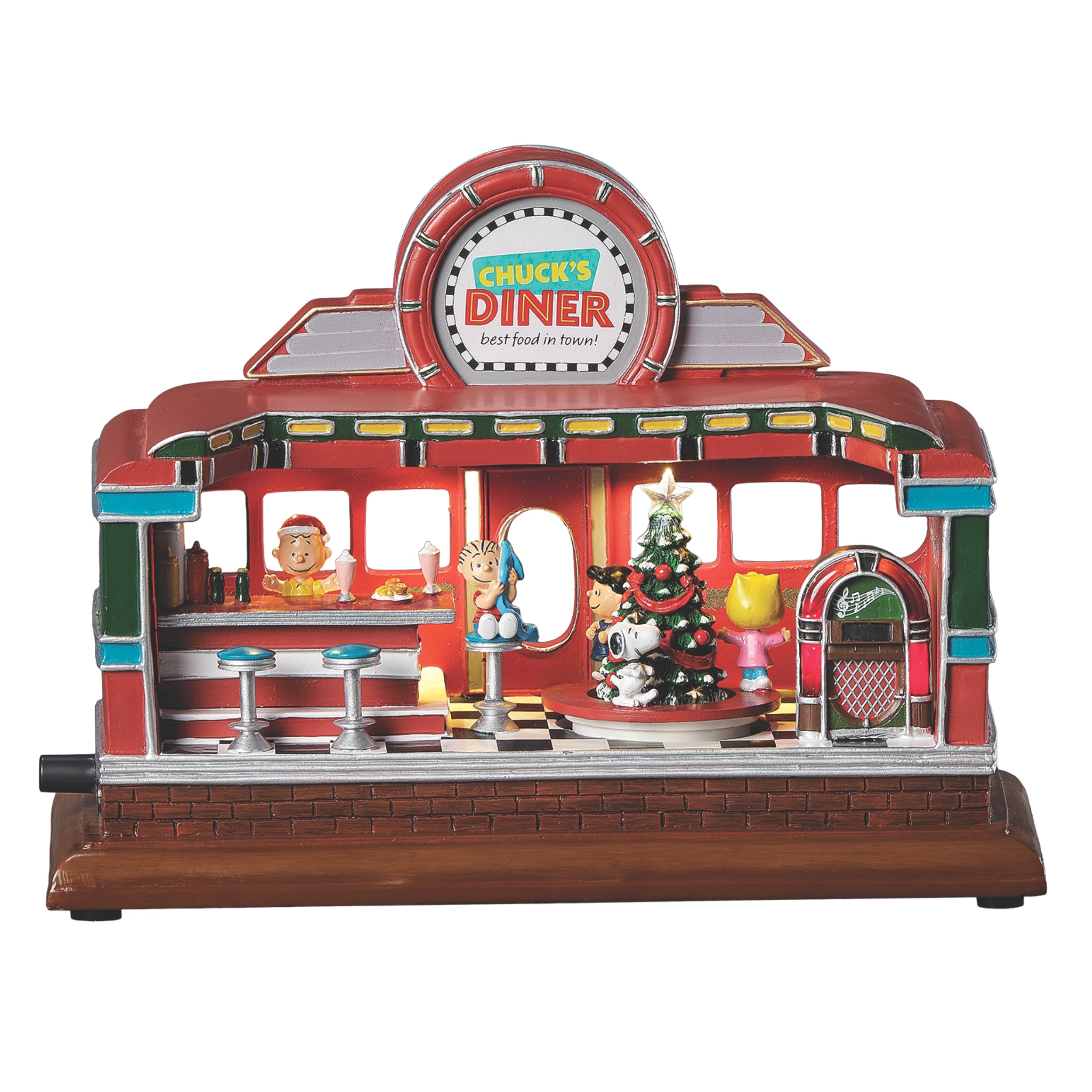 Peanuts Christmas Diner Lighted Musical Rotating Display
