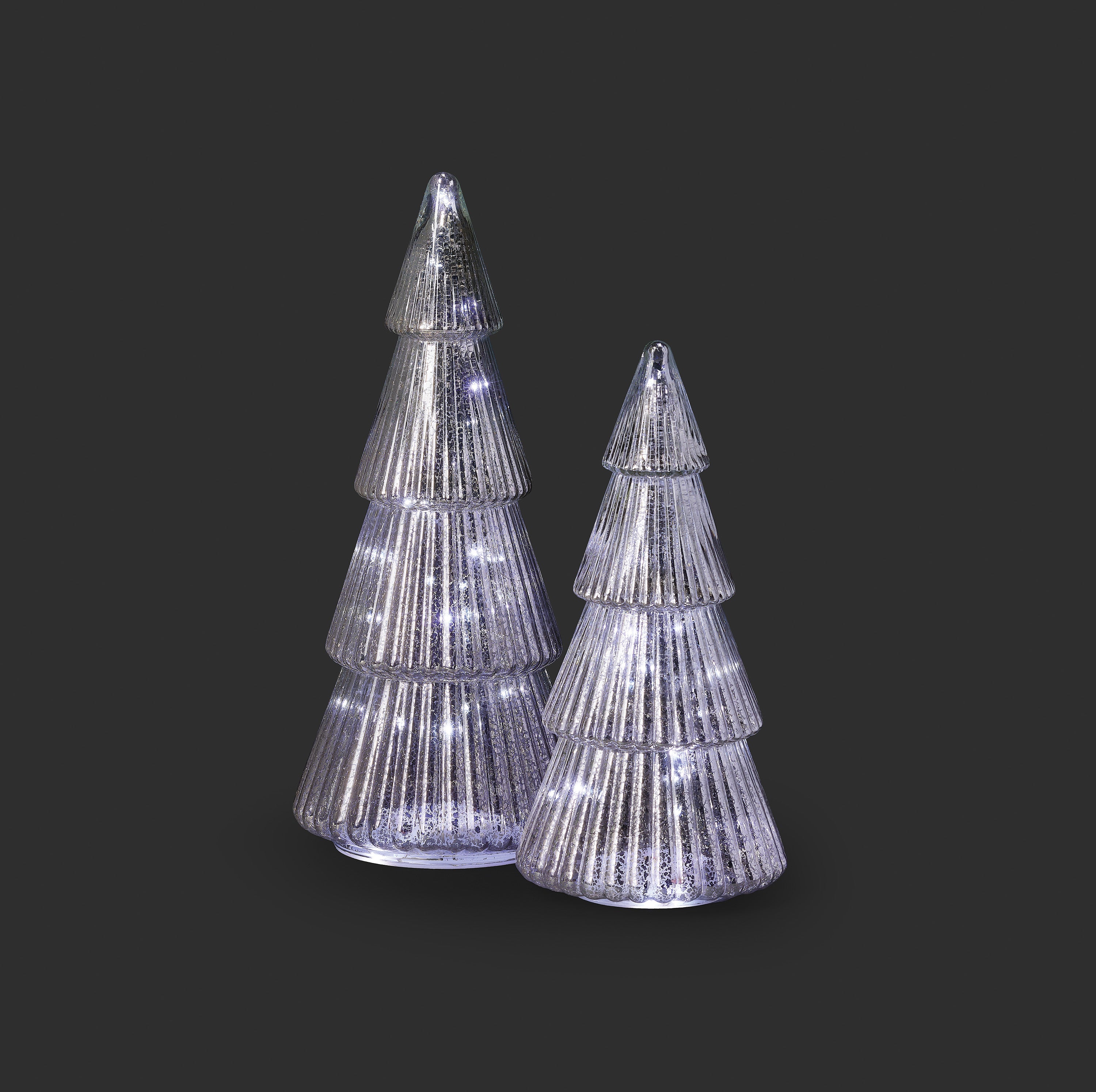 Lighted Glass Tree Set