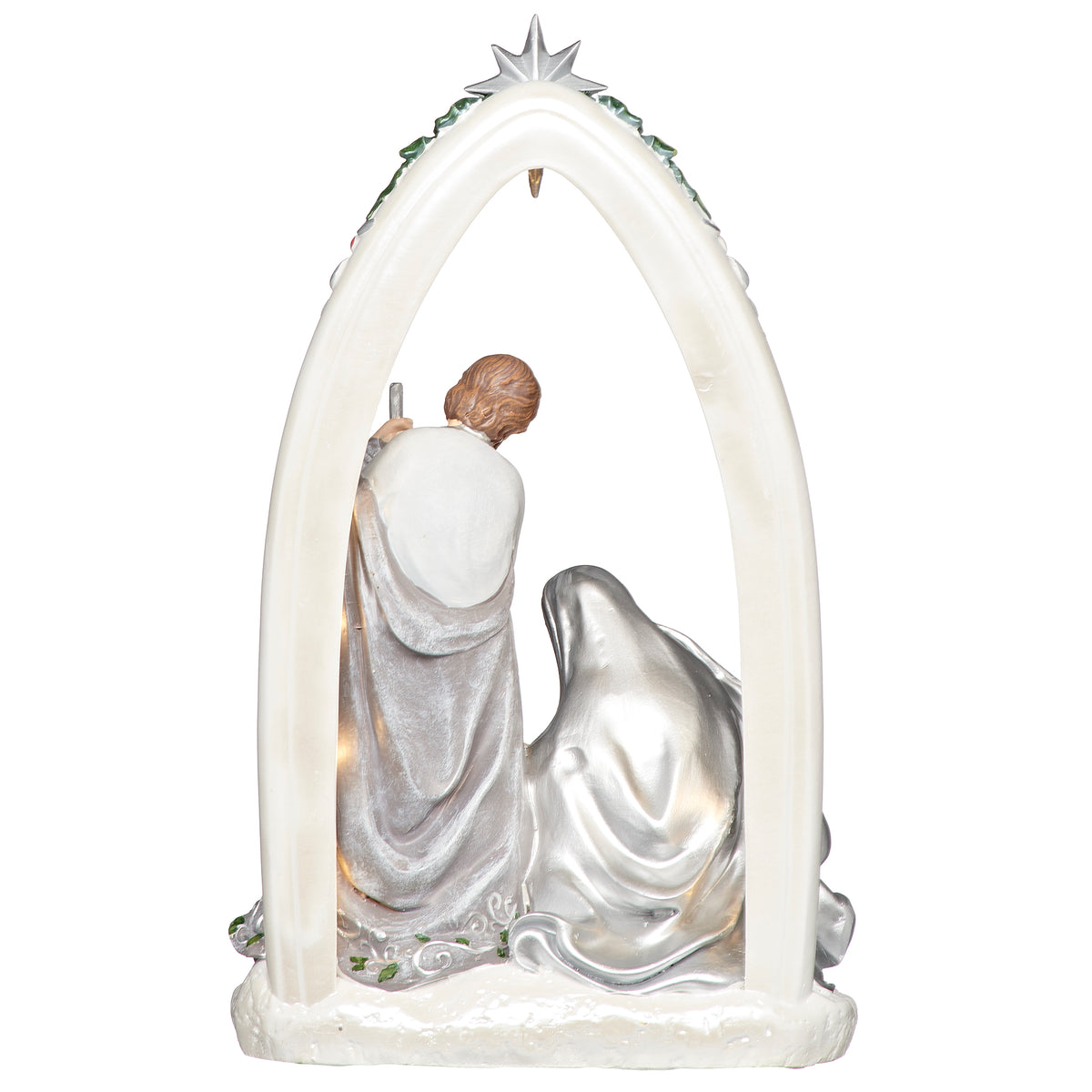 Holly Berry Holy Family Figure with Arch