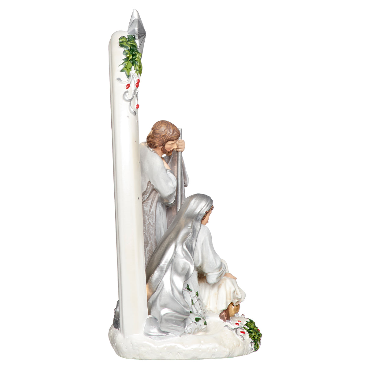 Holly Berry Holy Family Figure with Arch