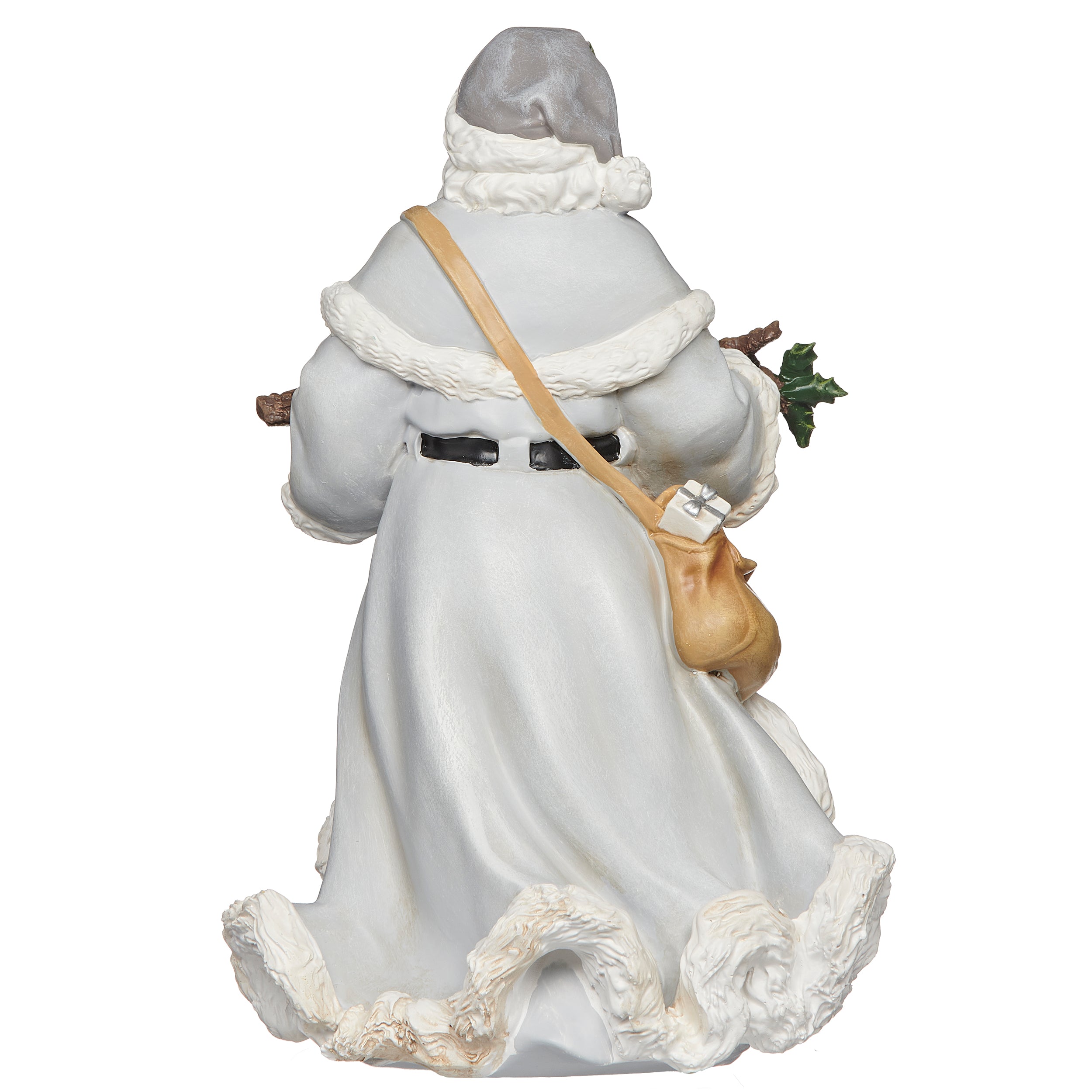 Holly Berry Santa Figure with Cardinals