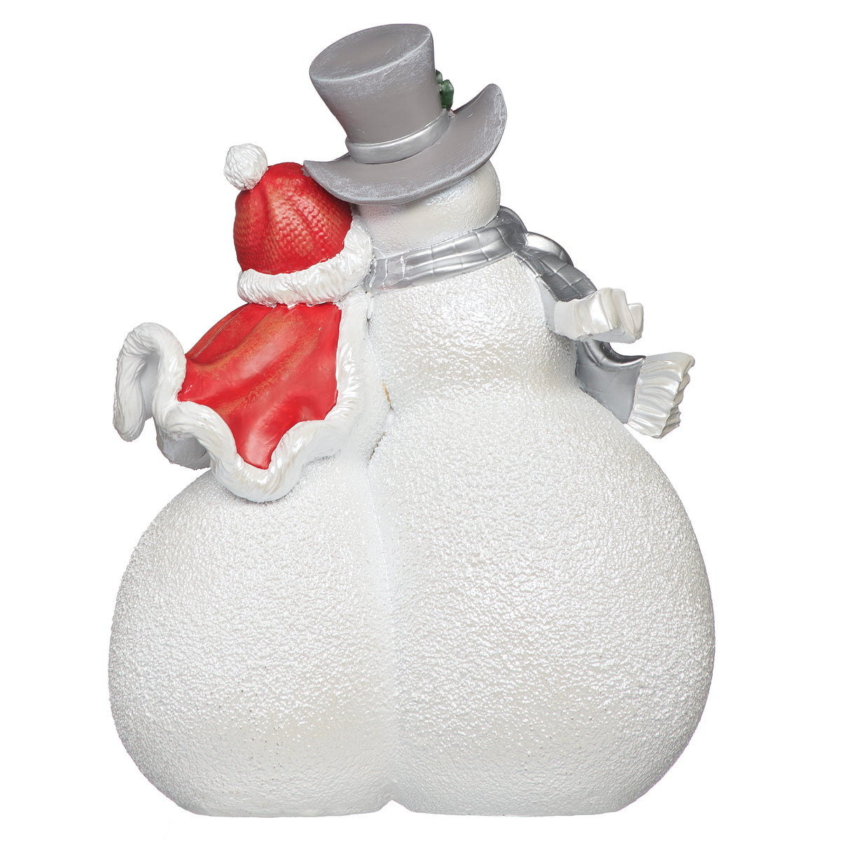 Holly Berry Snowman Couple Figure