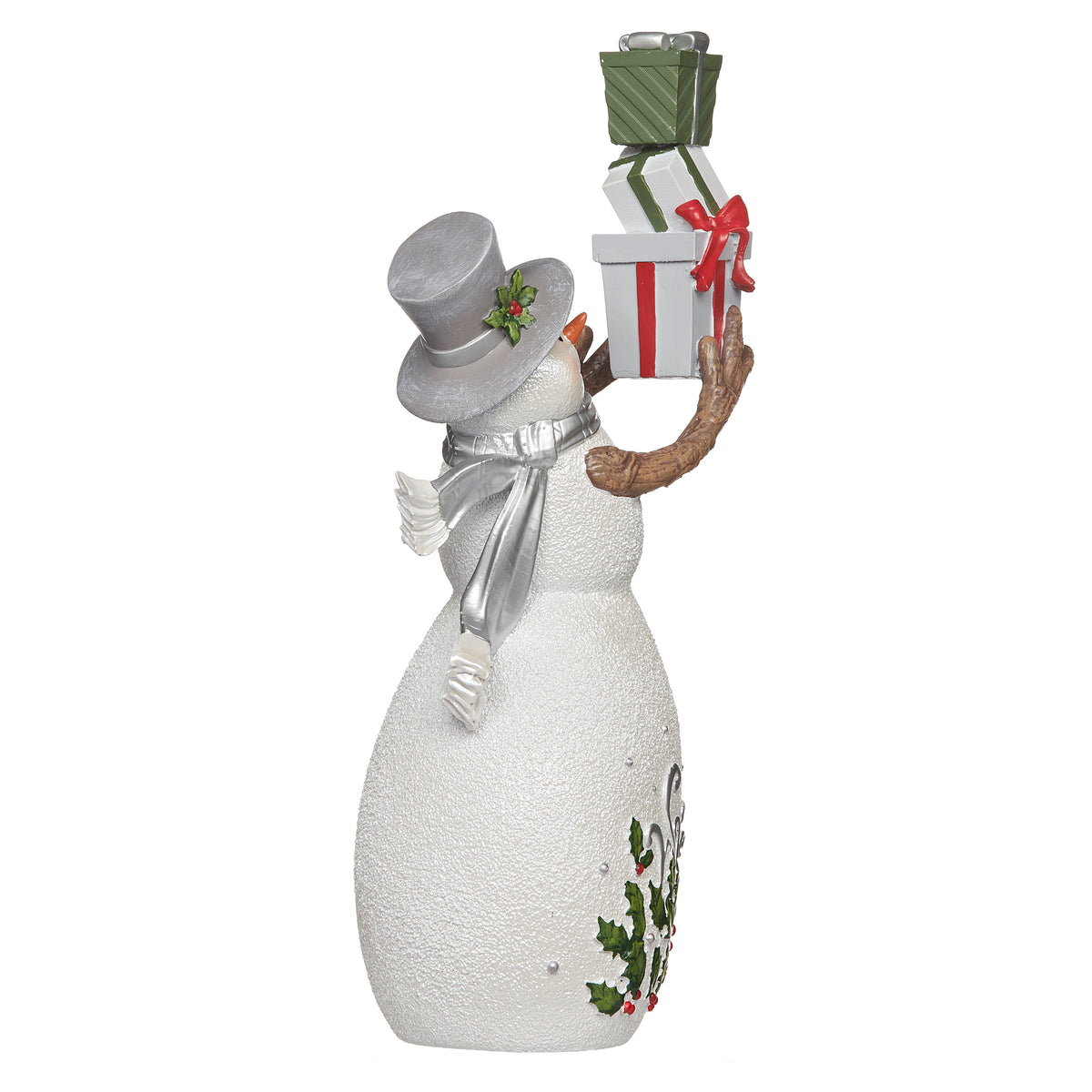 Holly Berry Gifting Snowman Figure