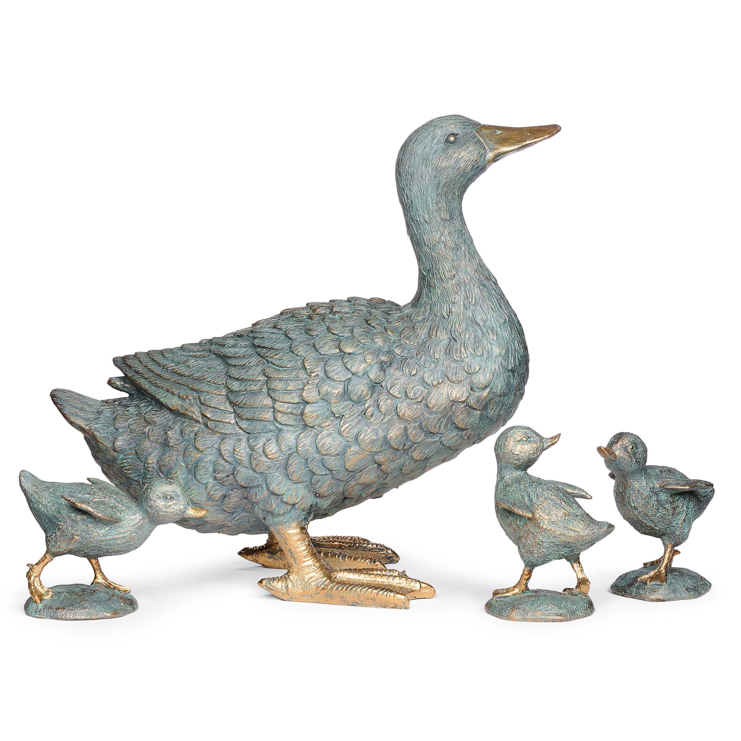Mother Duck & Ducklings Garden Statue Set