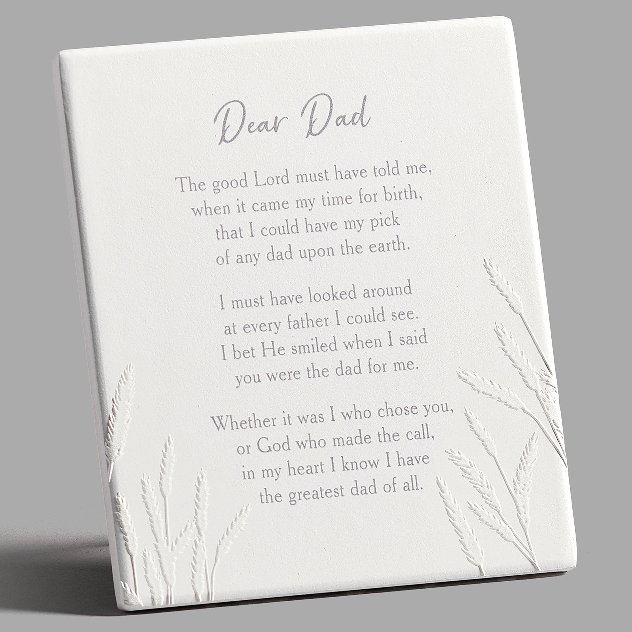 Dear Dad Ceramic Wall Plaque with Easel Back