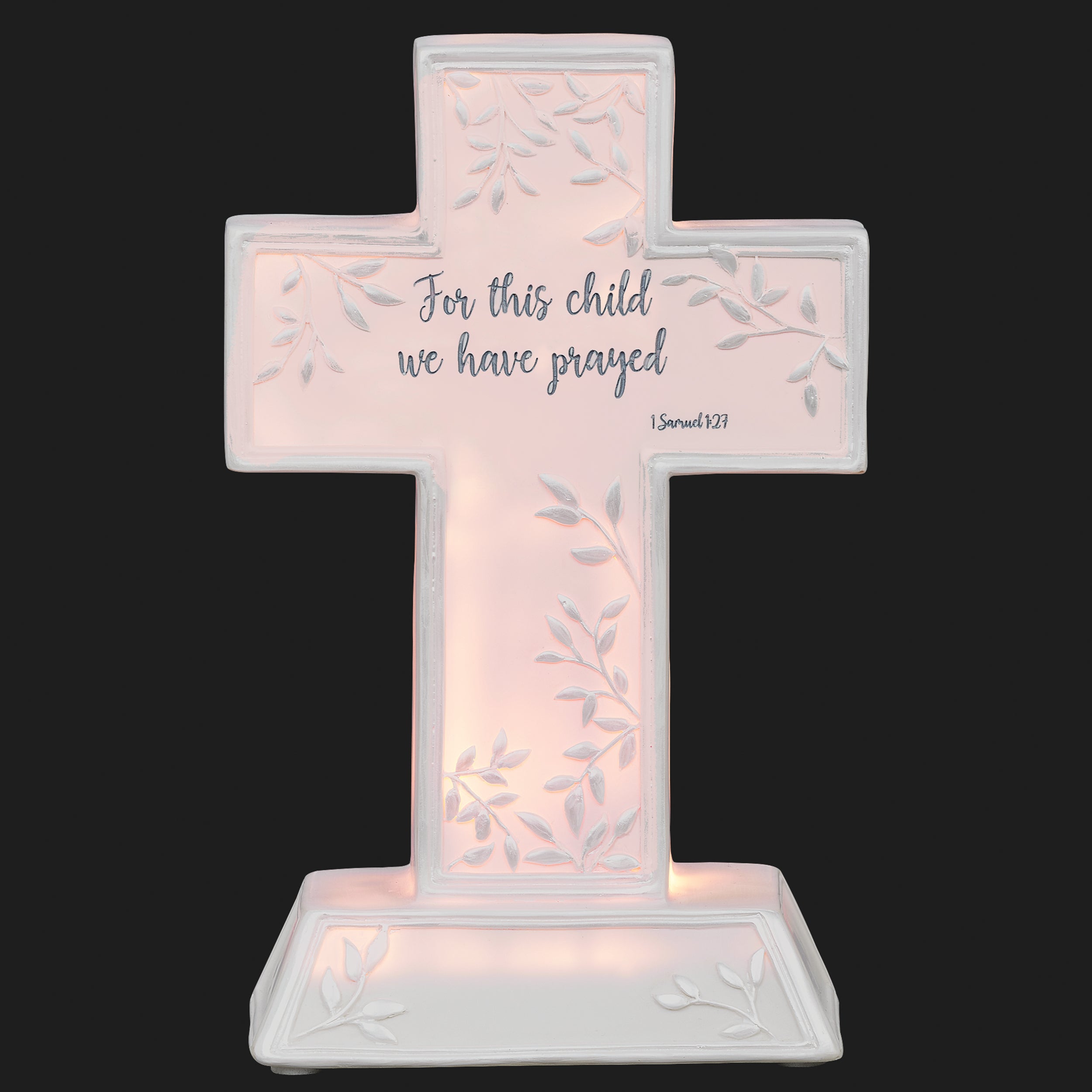 "For This Child We Have Prayed" Cross Night Light