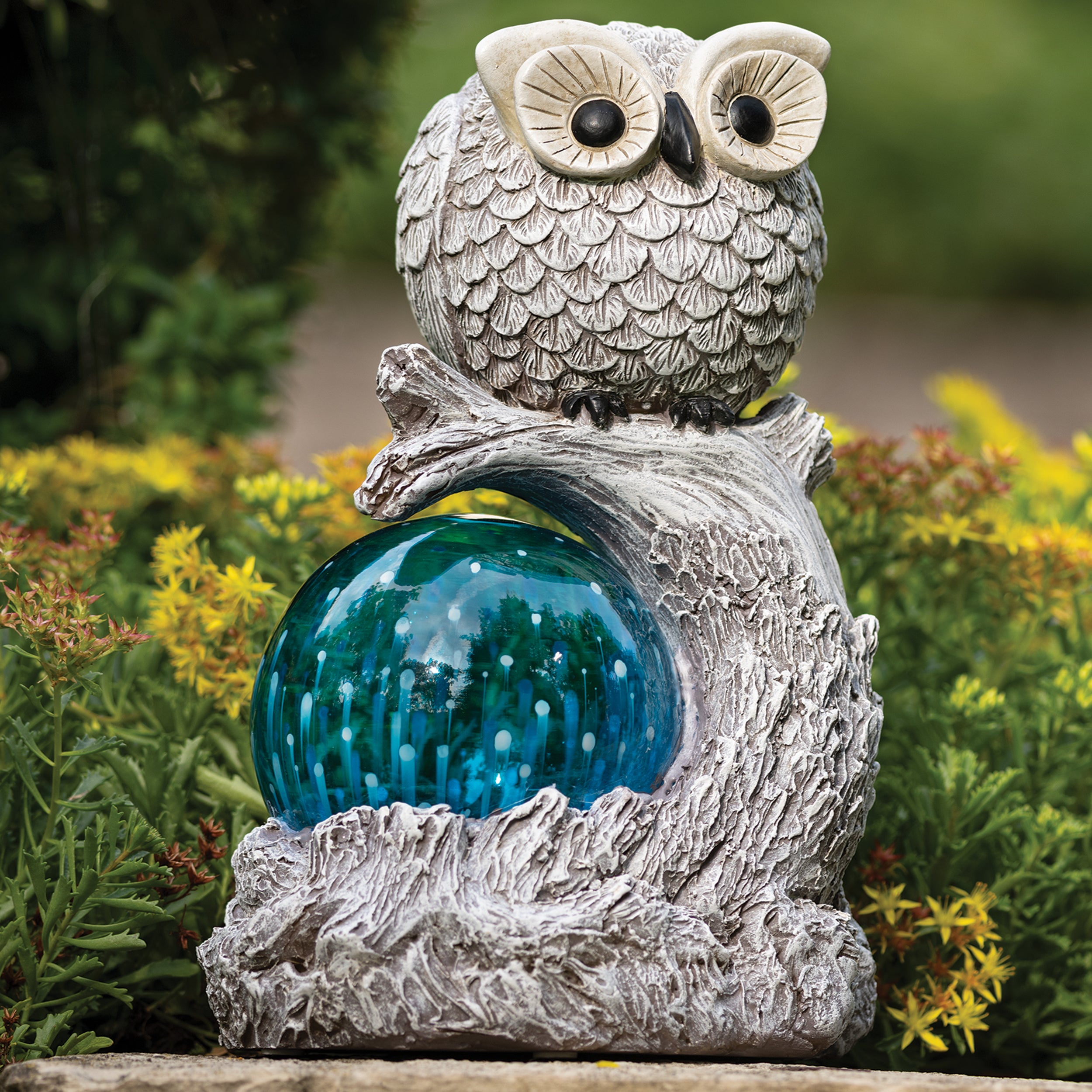 Solar-Powered Owl Garden Statue - Pudgy Pals