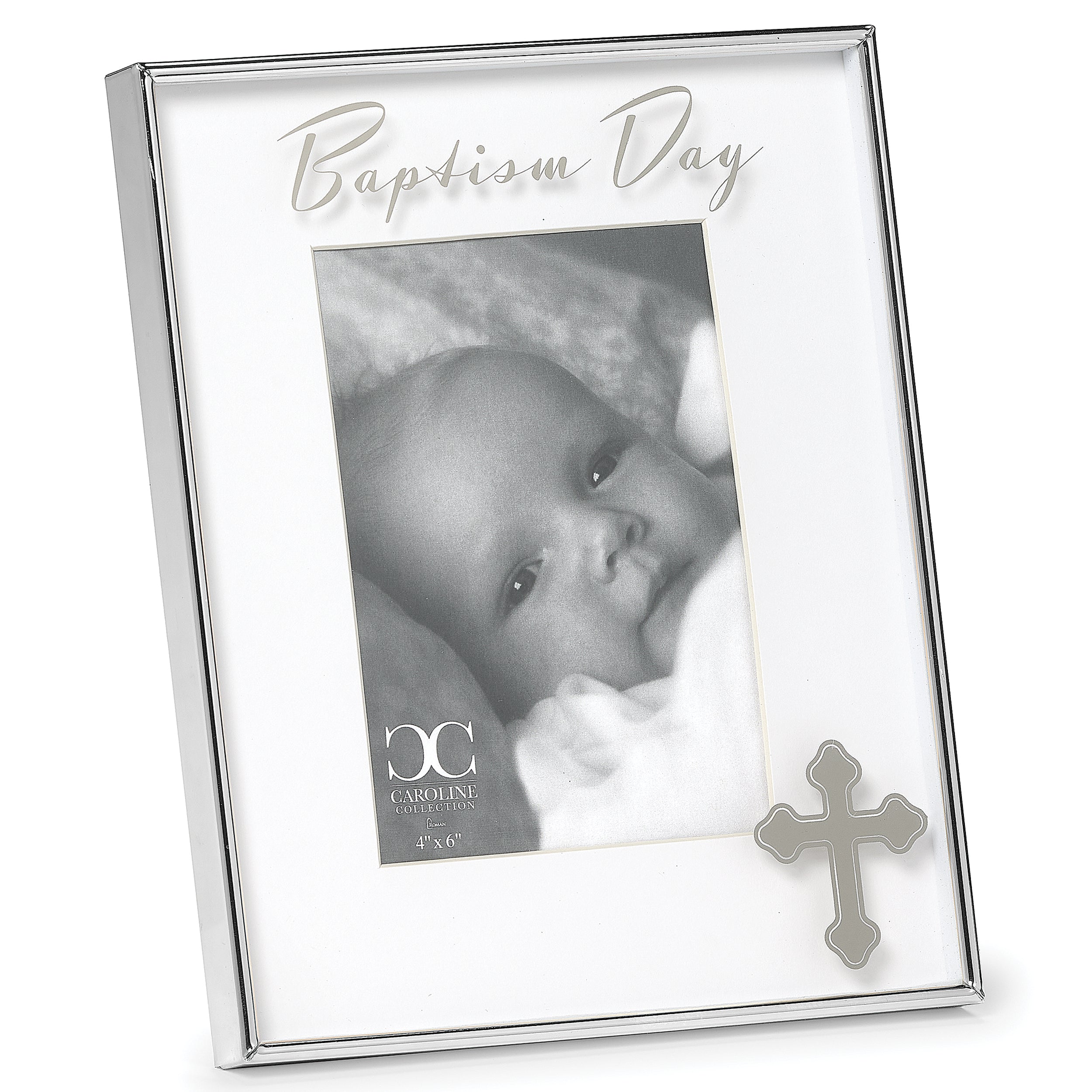 Caroline Collection Baptism Day Floating Frame with Cross