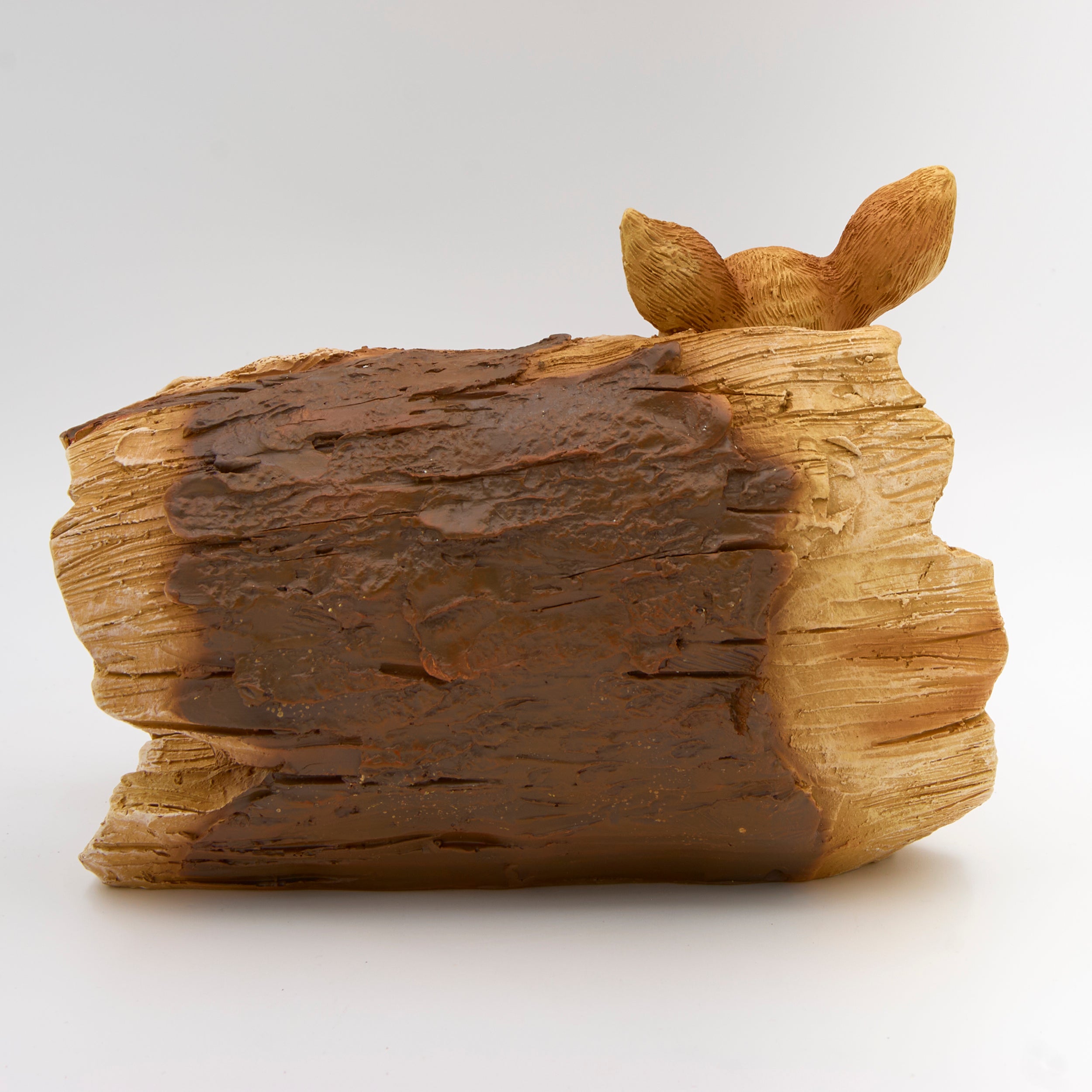 Fawn in Tree Trunk Garden Statue – Timber Tails Collection