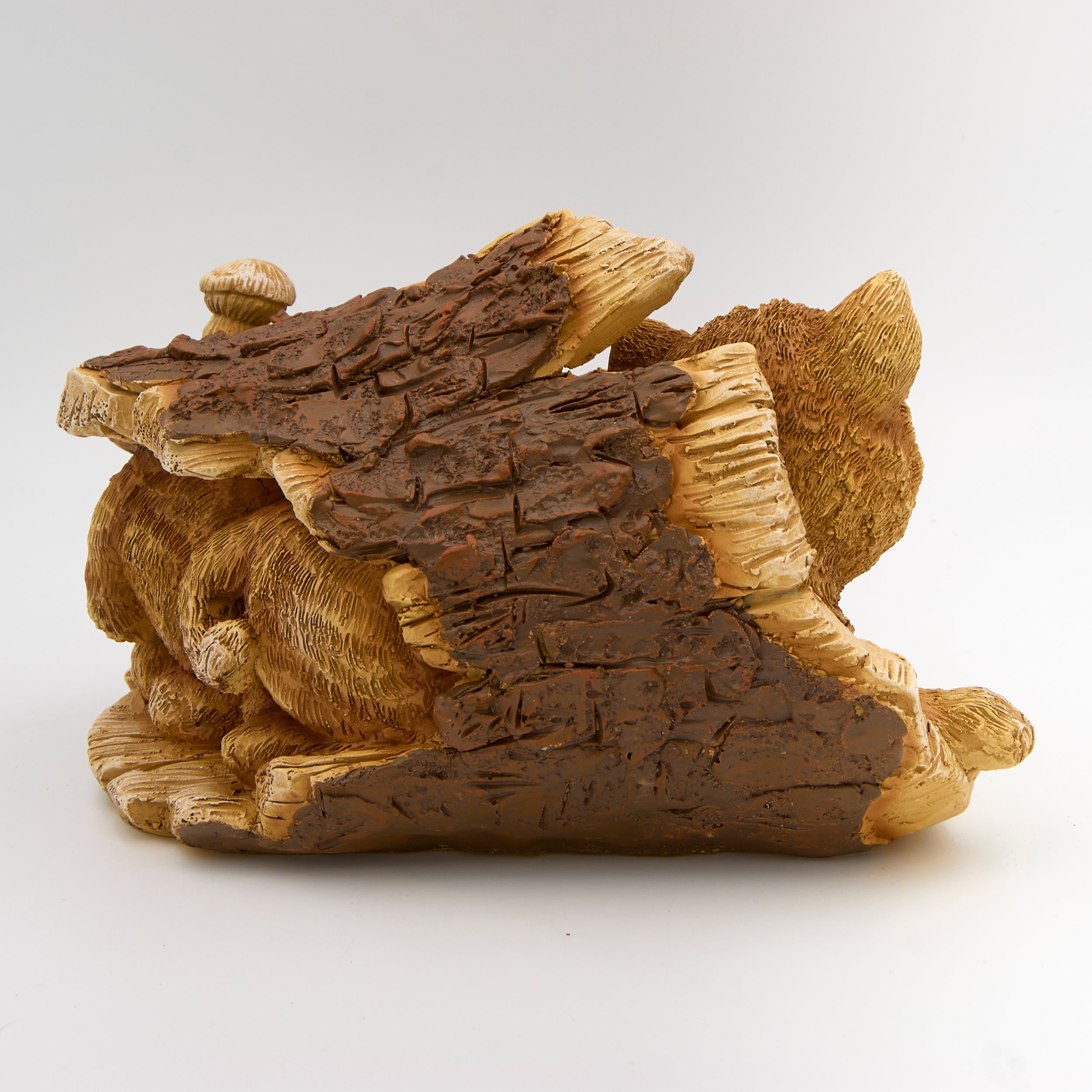 Wolf Pups in Tree Trunk Garden Statue – Timber Tails Collection