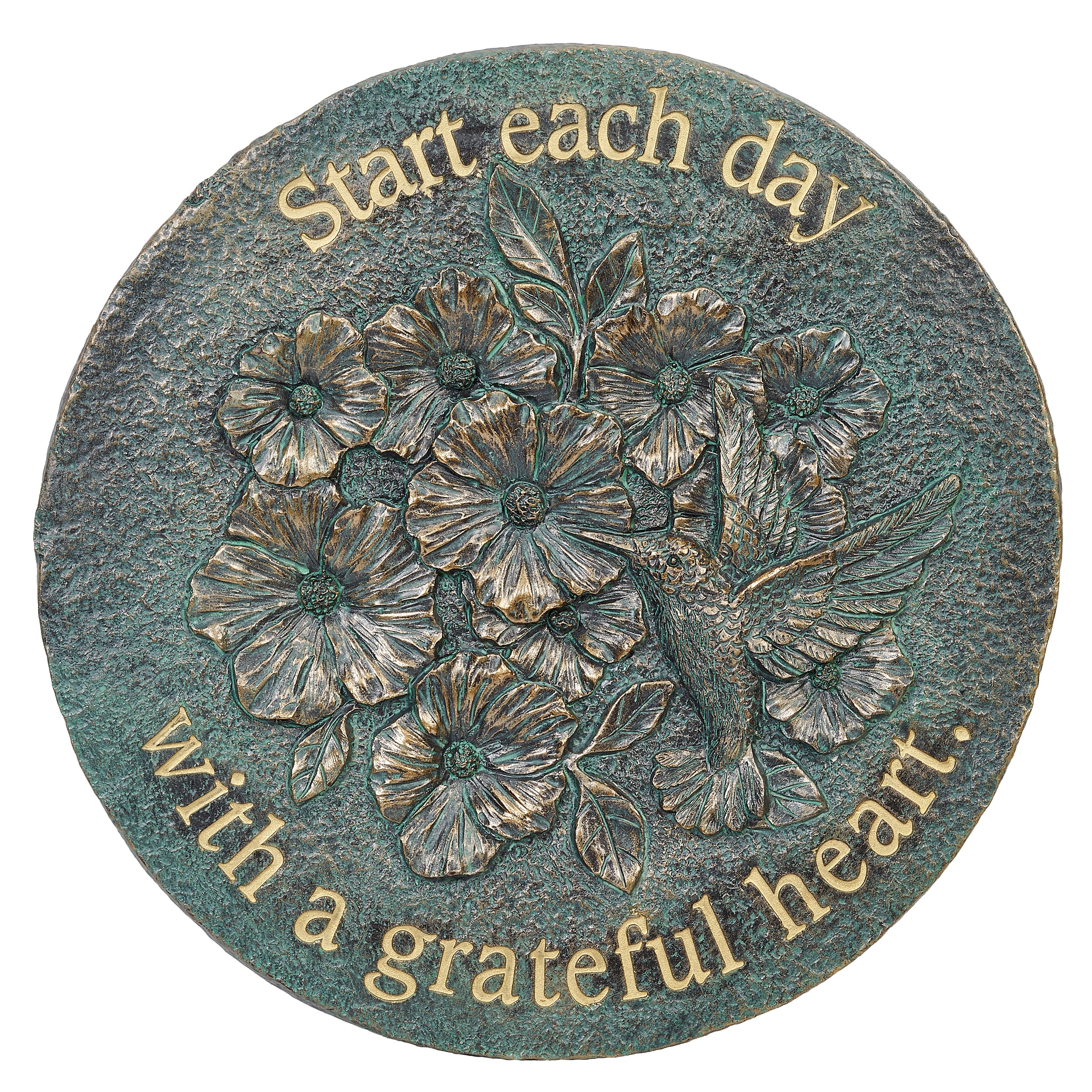Grateful Heart Bronze Garden Stepping Stone