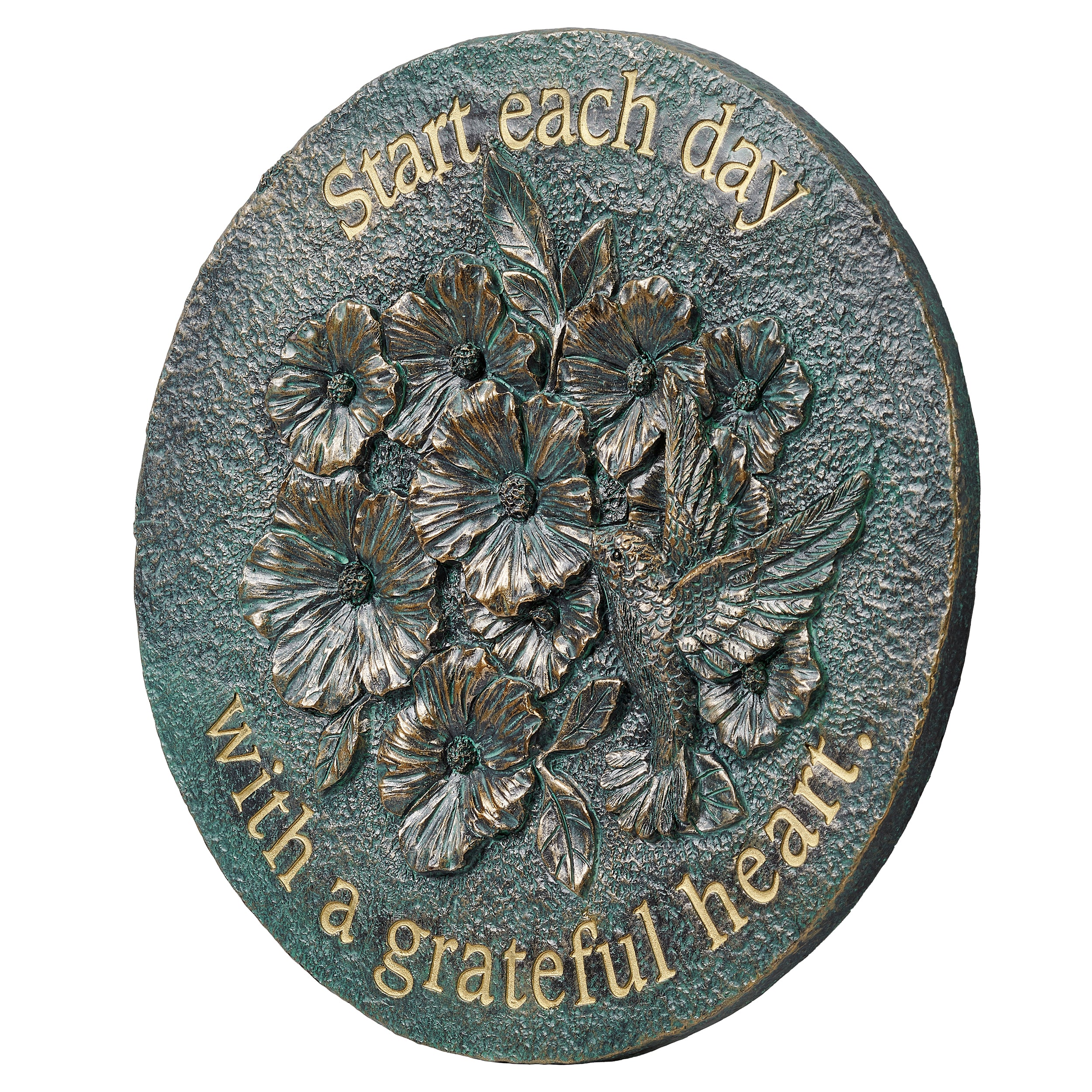 Grateful Heart Bronze Garden Stepping Stone