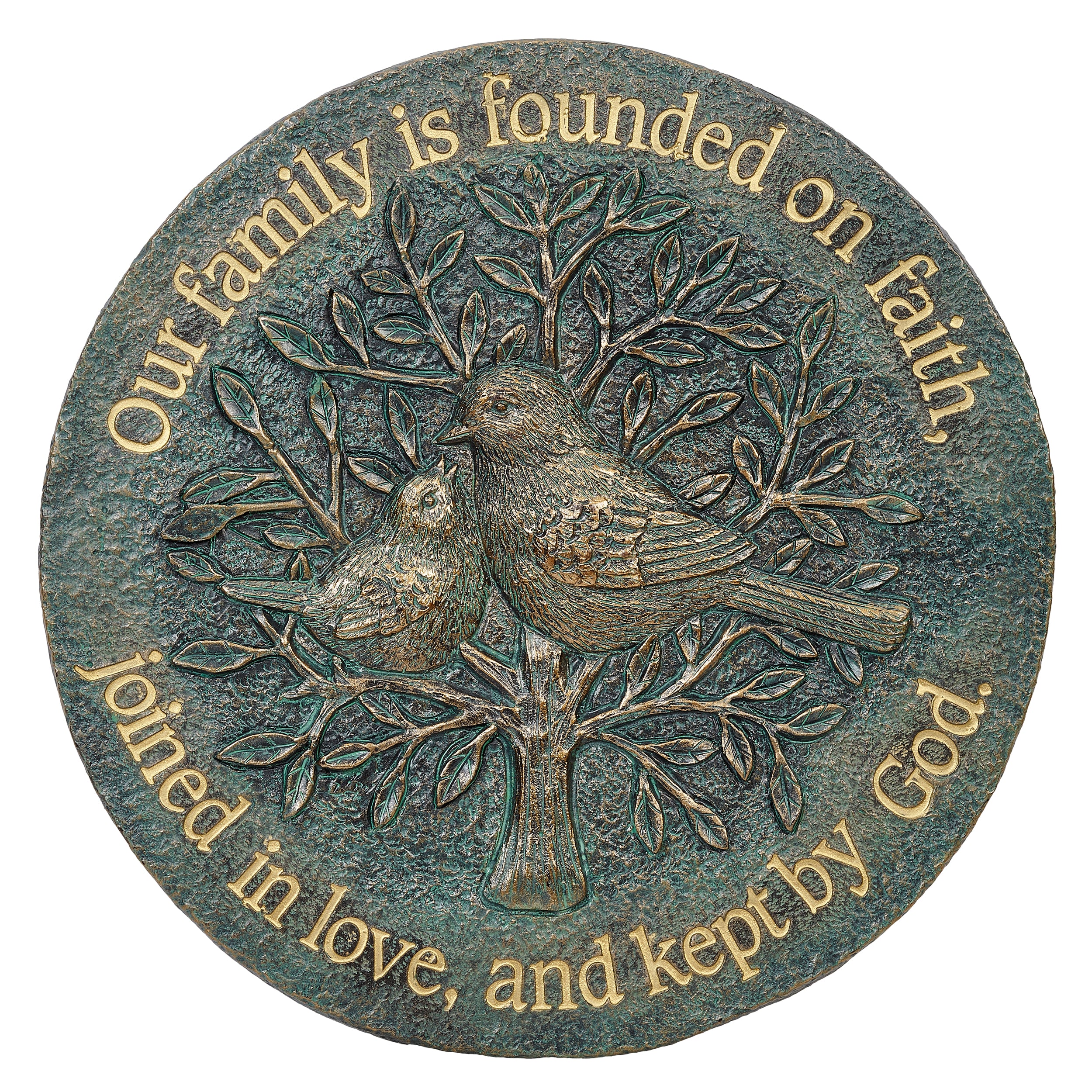 Family Founded on Faith Bronze Garden Stepping Stone