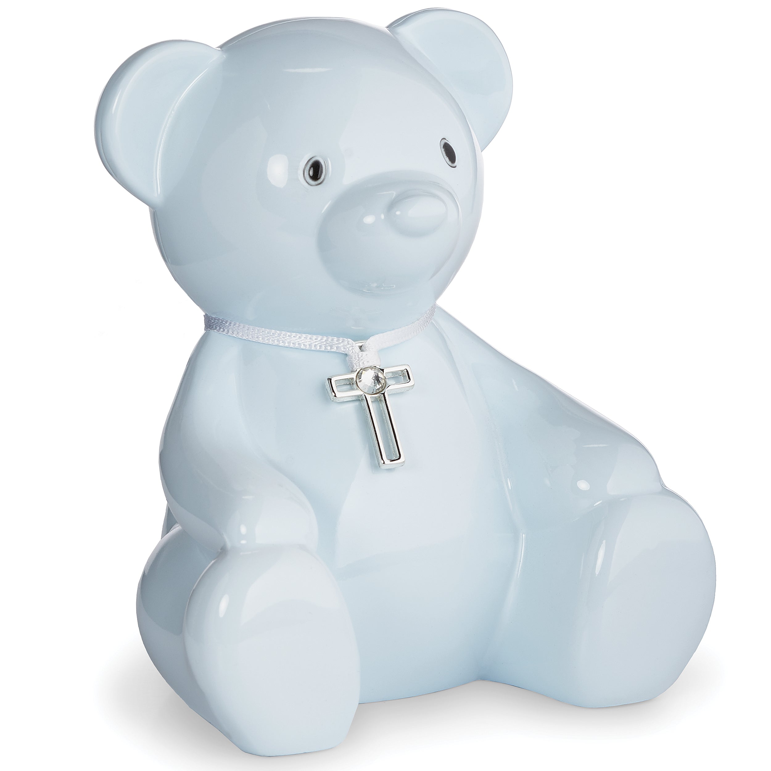 Caroline Collection Teddy Bear Bank with Cross Necklace