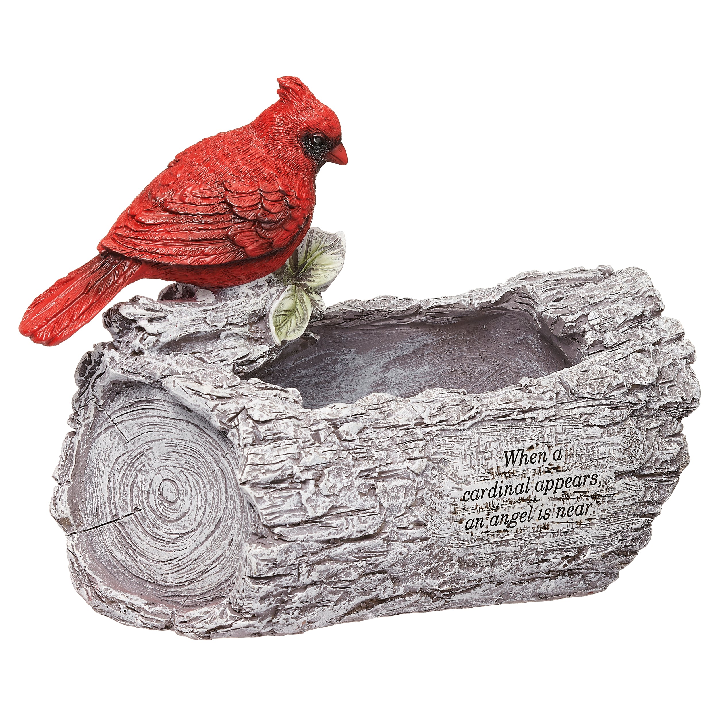 Cardinal Memorial Log Planter