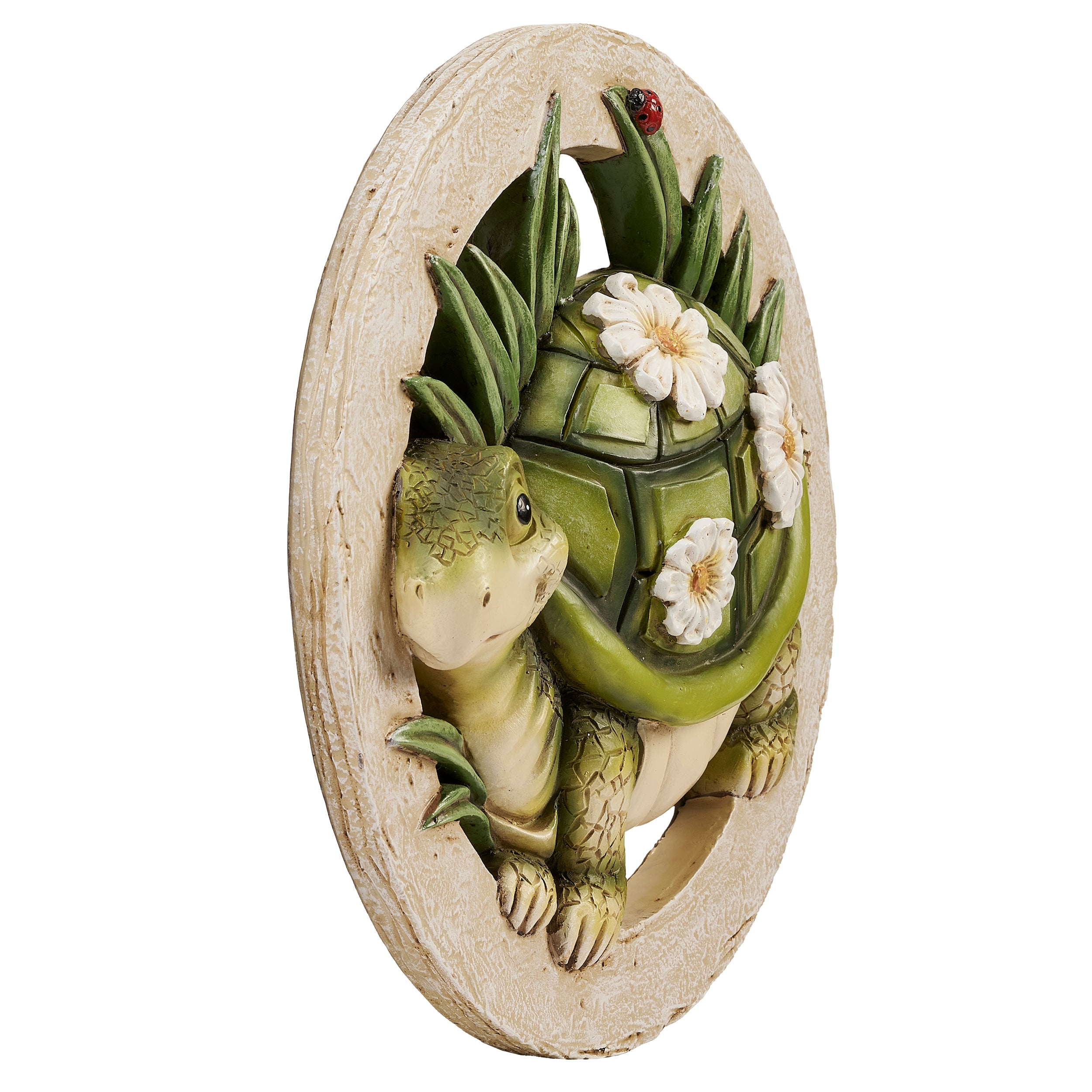 Turtle with Daisies Garden Stone