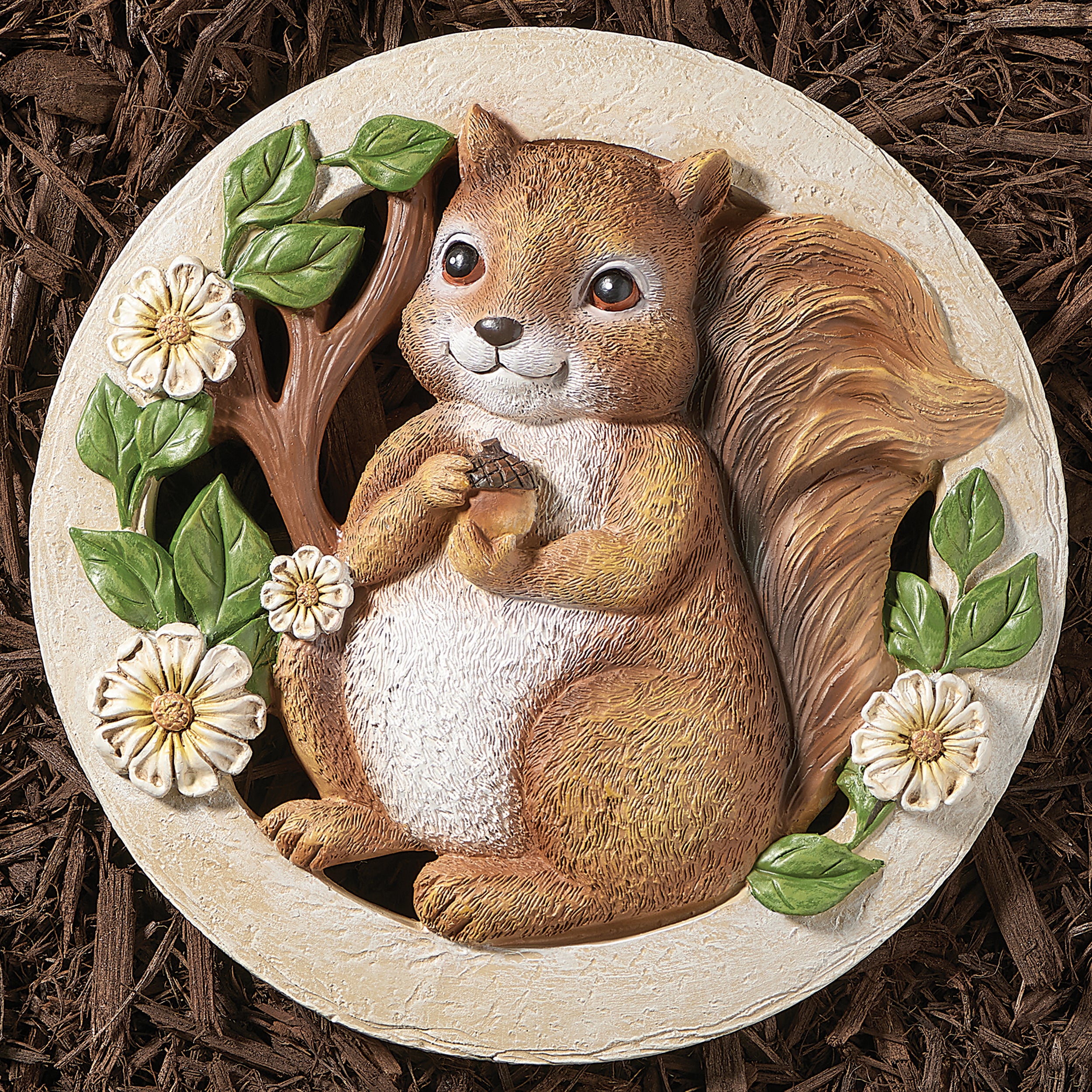 Squirrel With Acorn Garden Stone