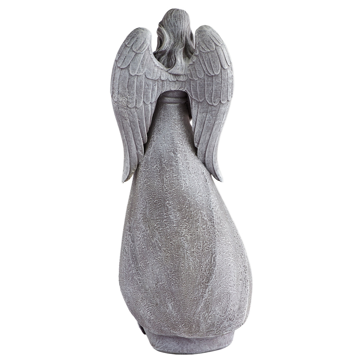 Back view of Butterfly Angel Garden Statue showing sculpted angel wings