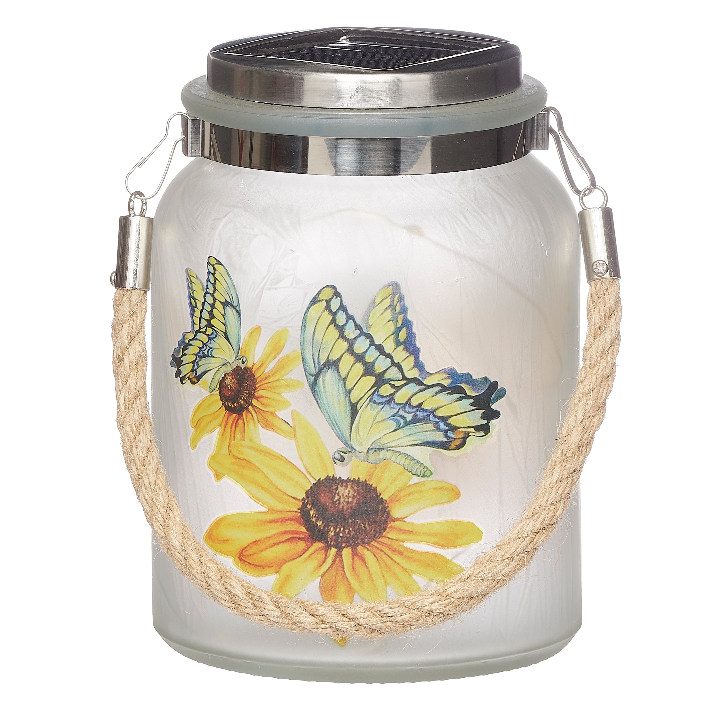 Solar-Powered Nature Jar Garden Light with Stake