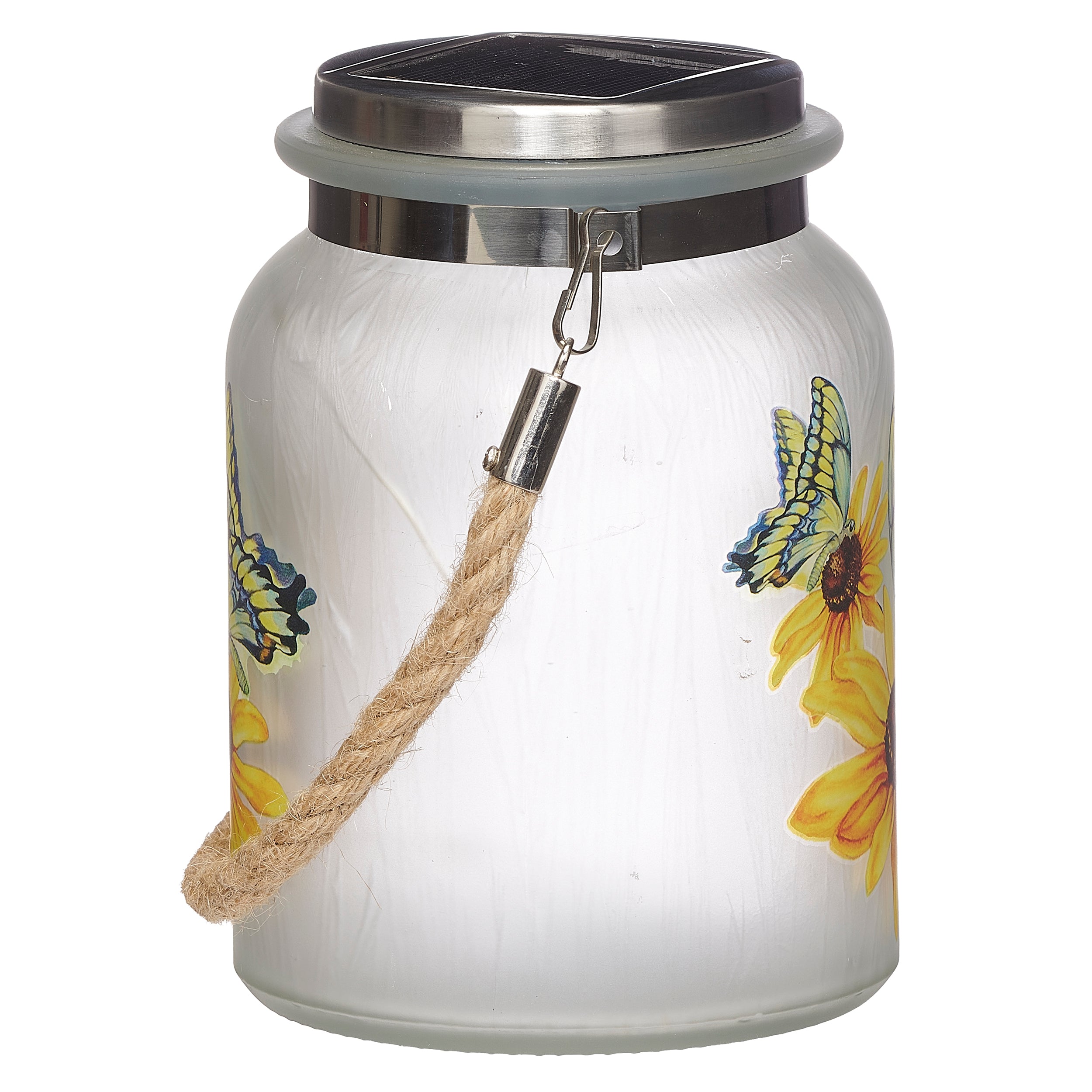 Solar-Powered Nature Jar Garden Light with Stake