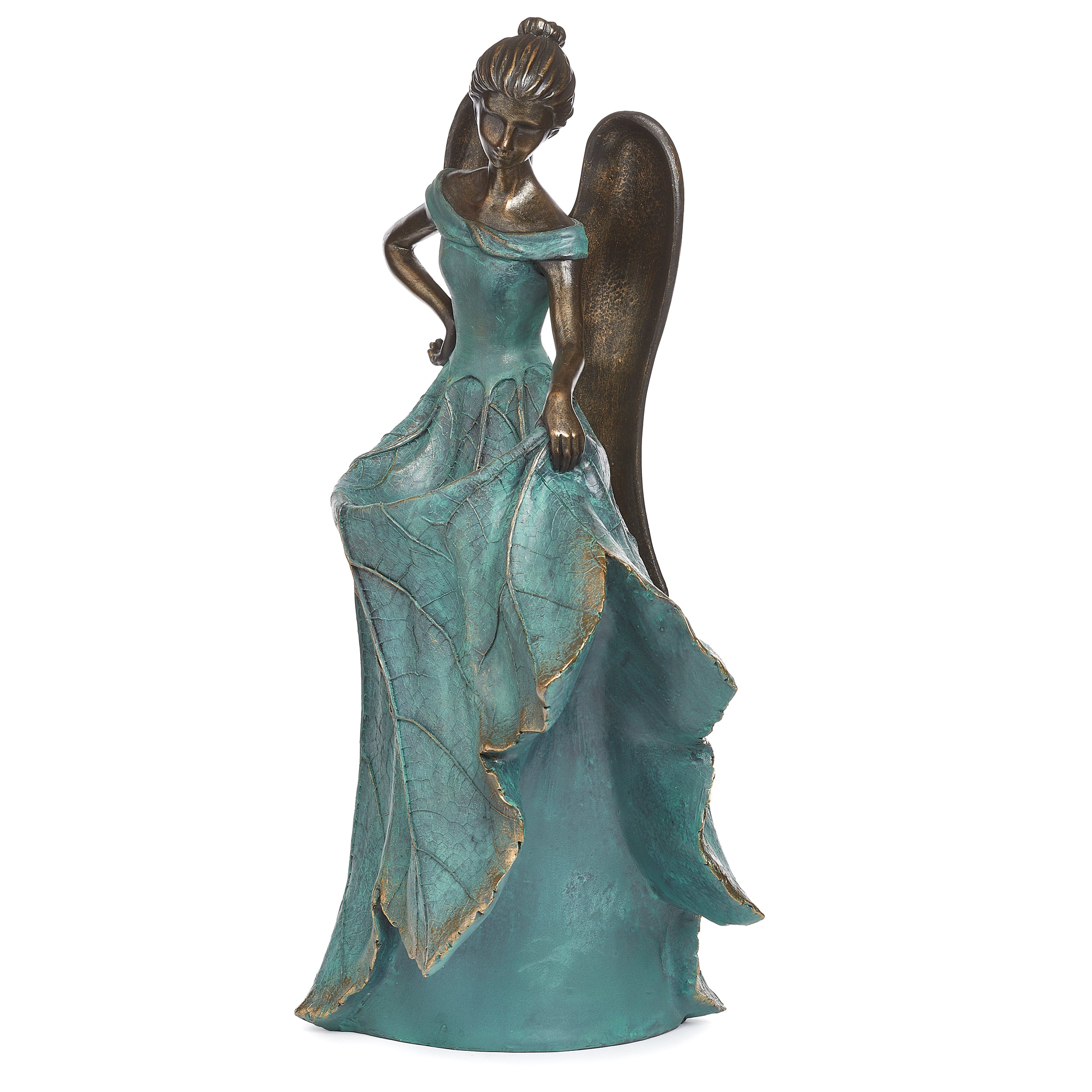 Graceful Angel with Leaf Dress Bird Feeder