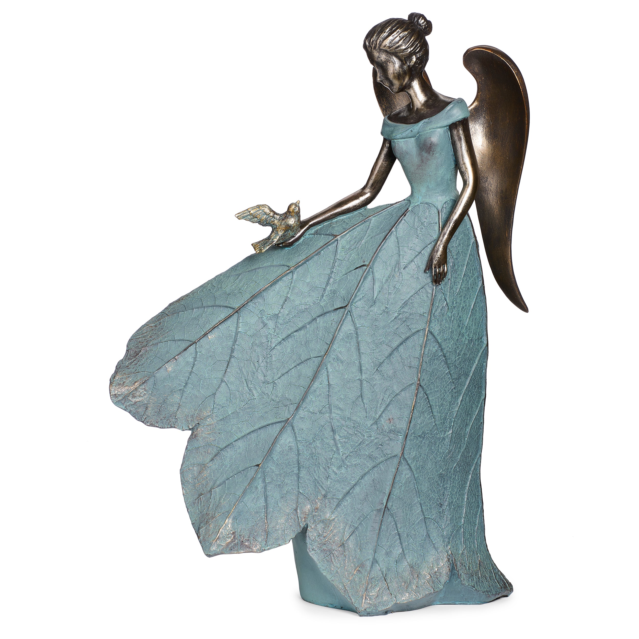 Angel with Bird Garden Statue