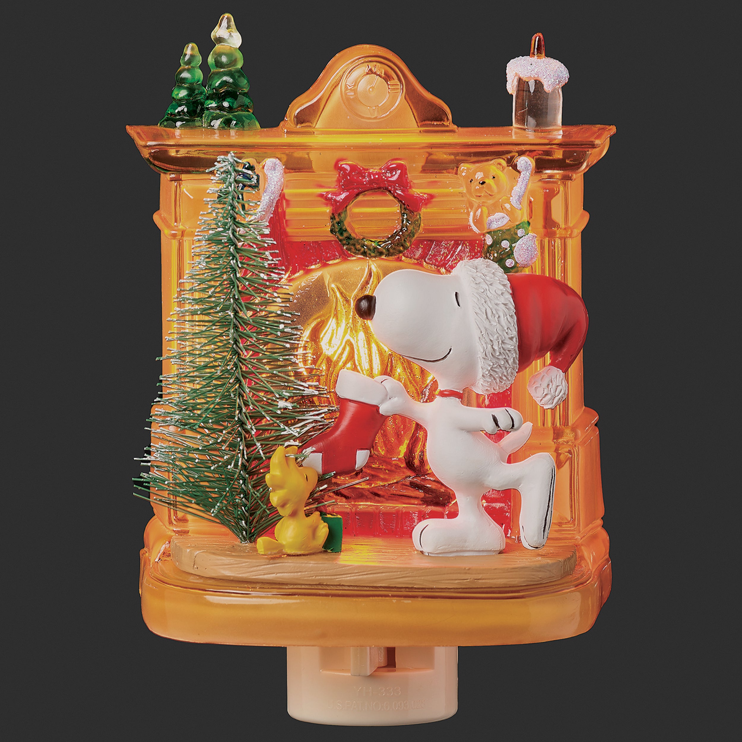 Peanuts Snoopy & Woodstock by the Fireplace Night-Light