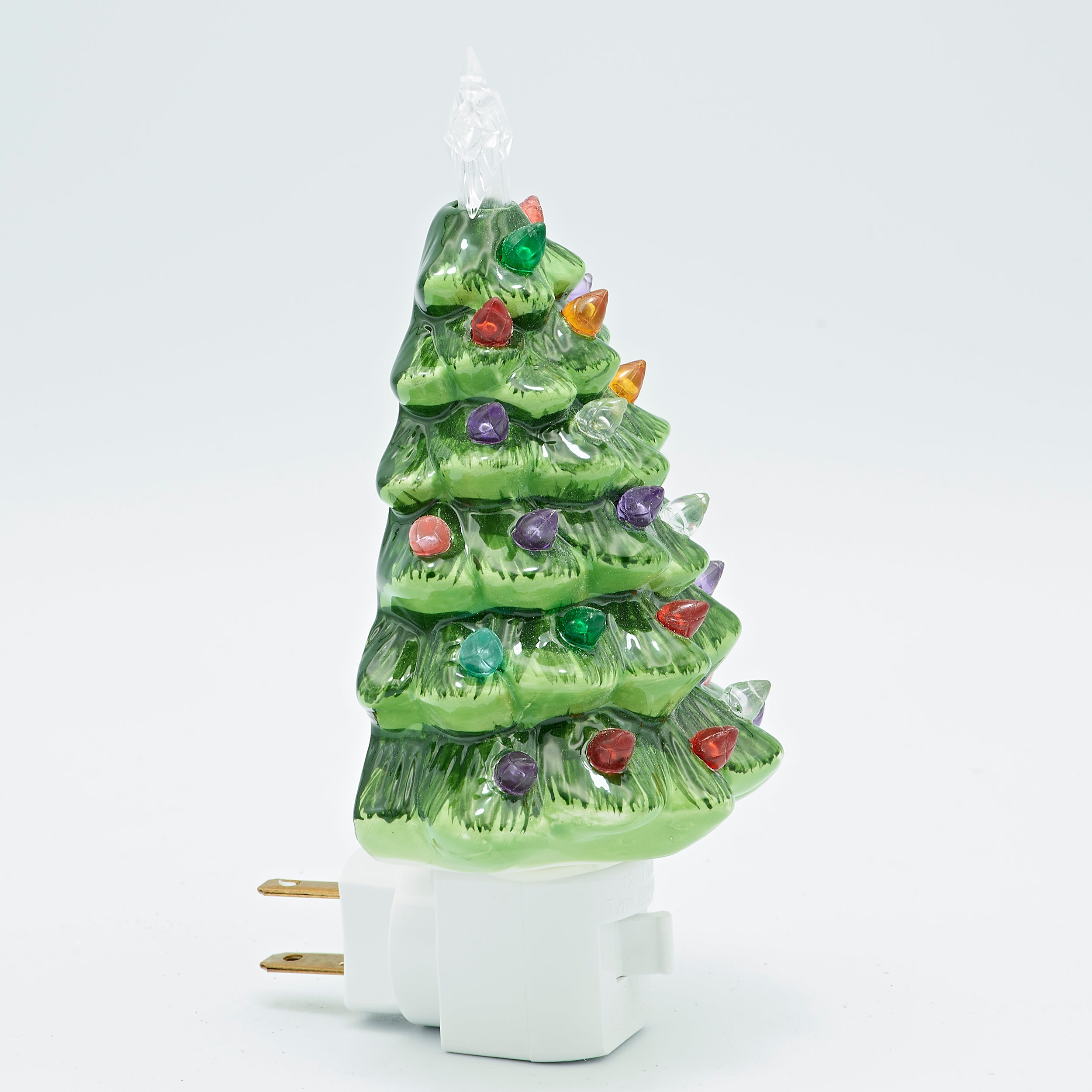 Roman Lights Vintage Green Christmas Tree Night-Light