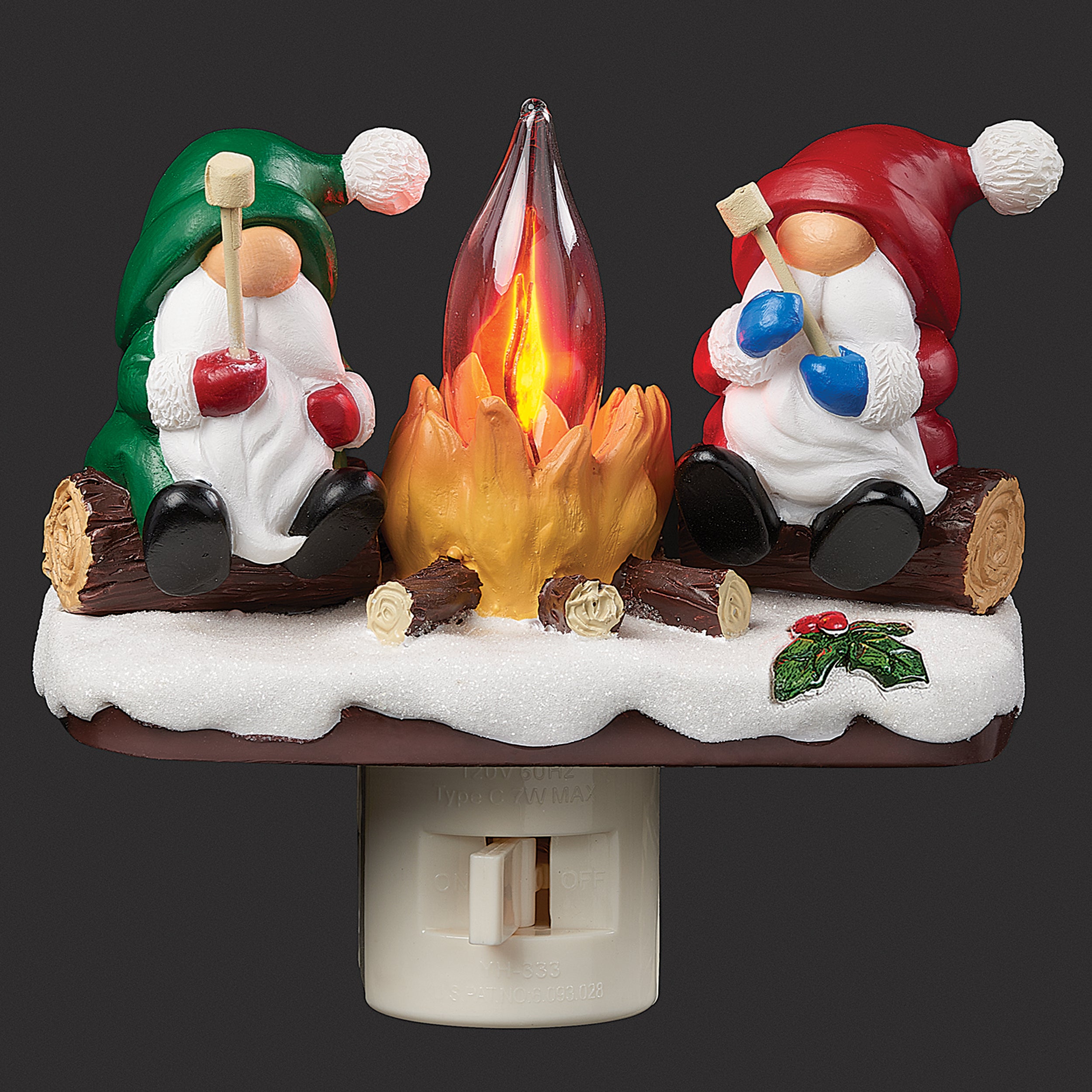 Roman Lights Gnomes Roasting Marshmallows Night-Light