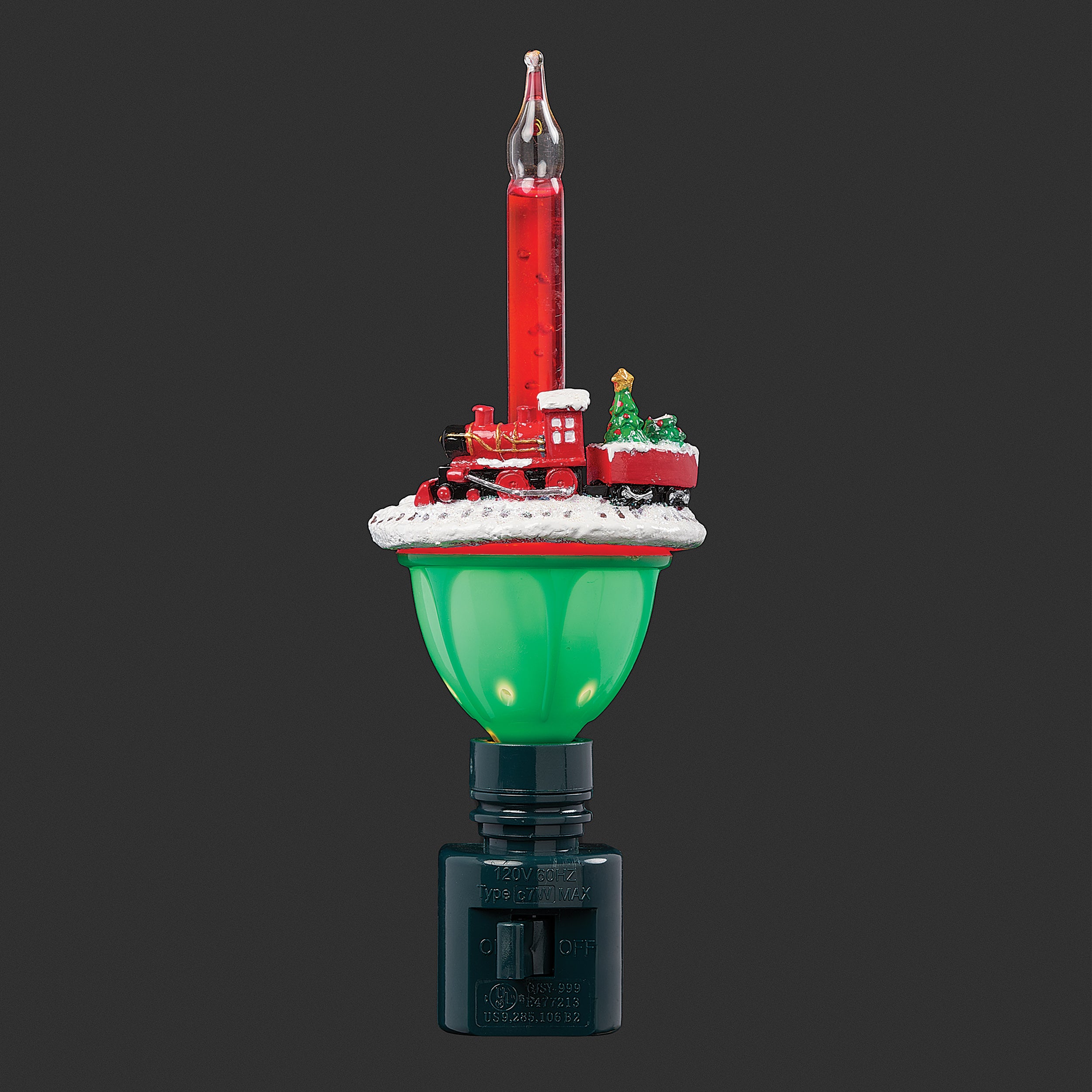 Roman Lights Vintage Christmas Train Bubble Night-Light