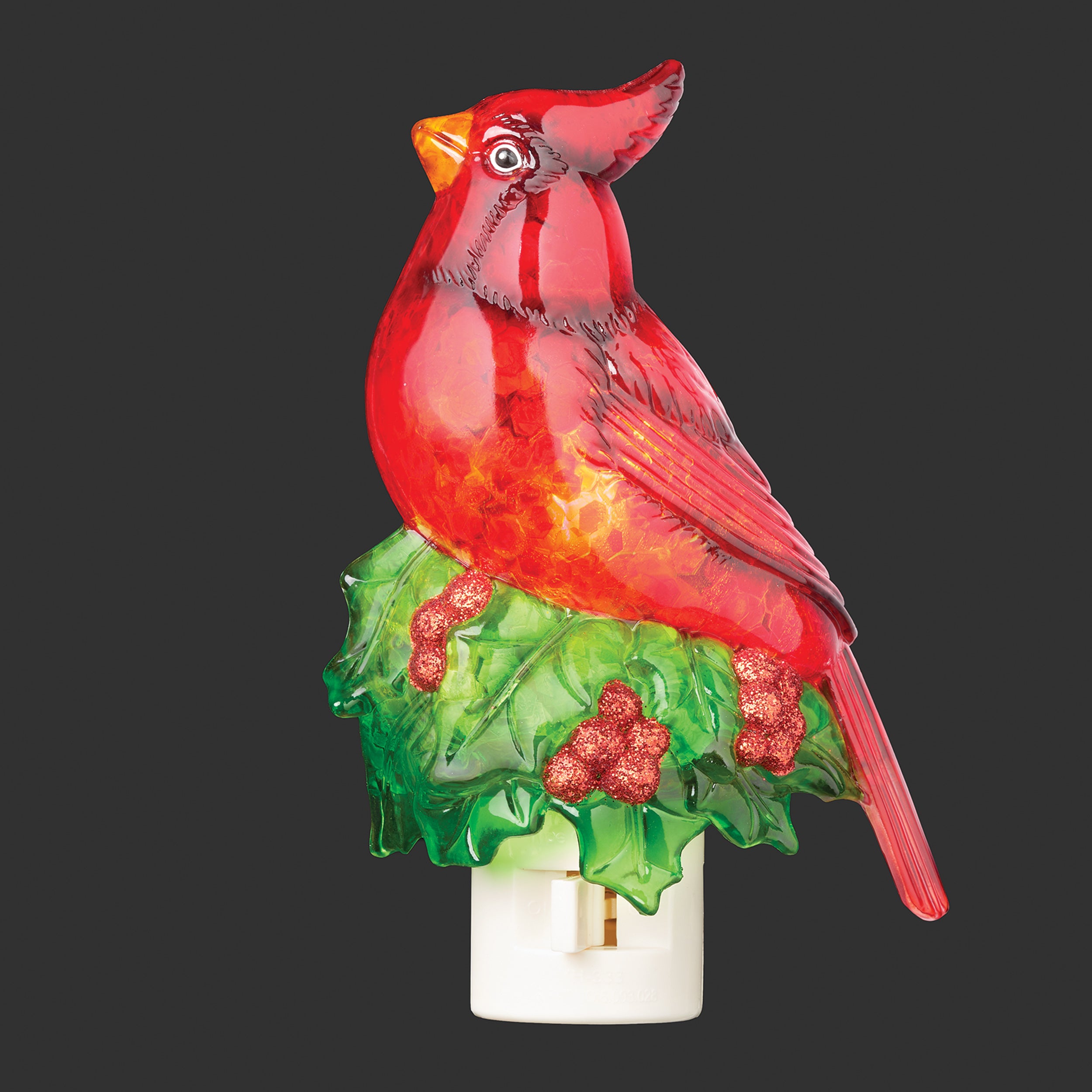 Roman Lights Cardinal on Holly Night-Light