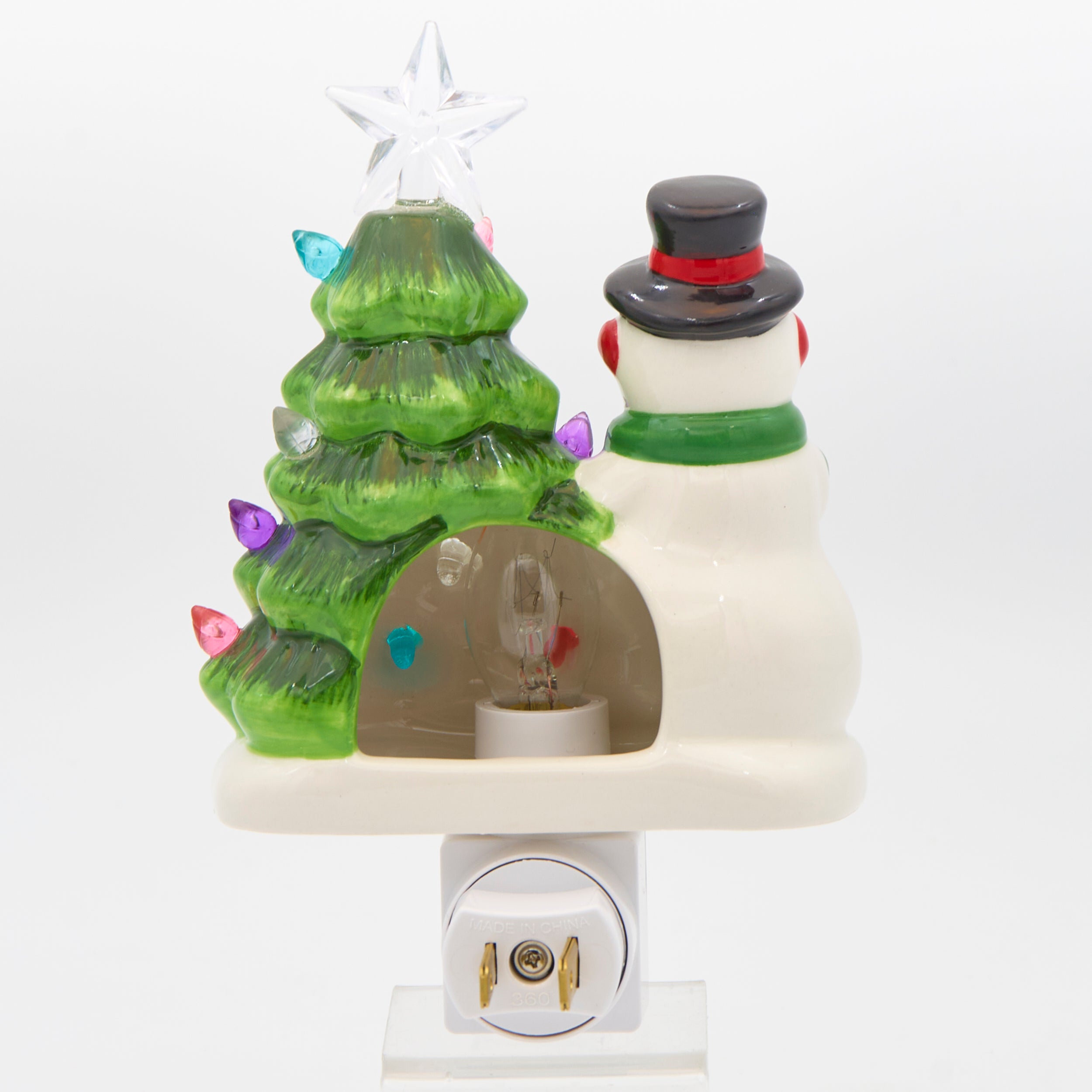 Roman Lights Snowman & Christmas Tree Night-Light