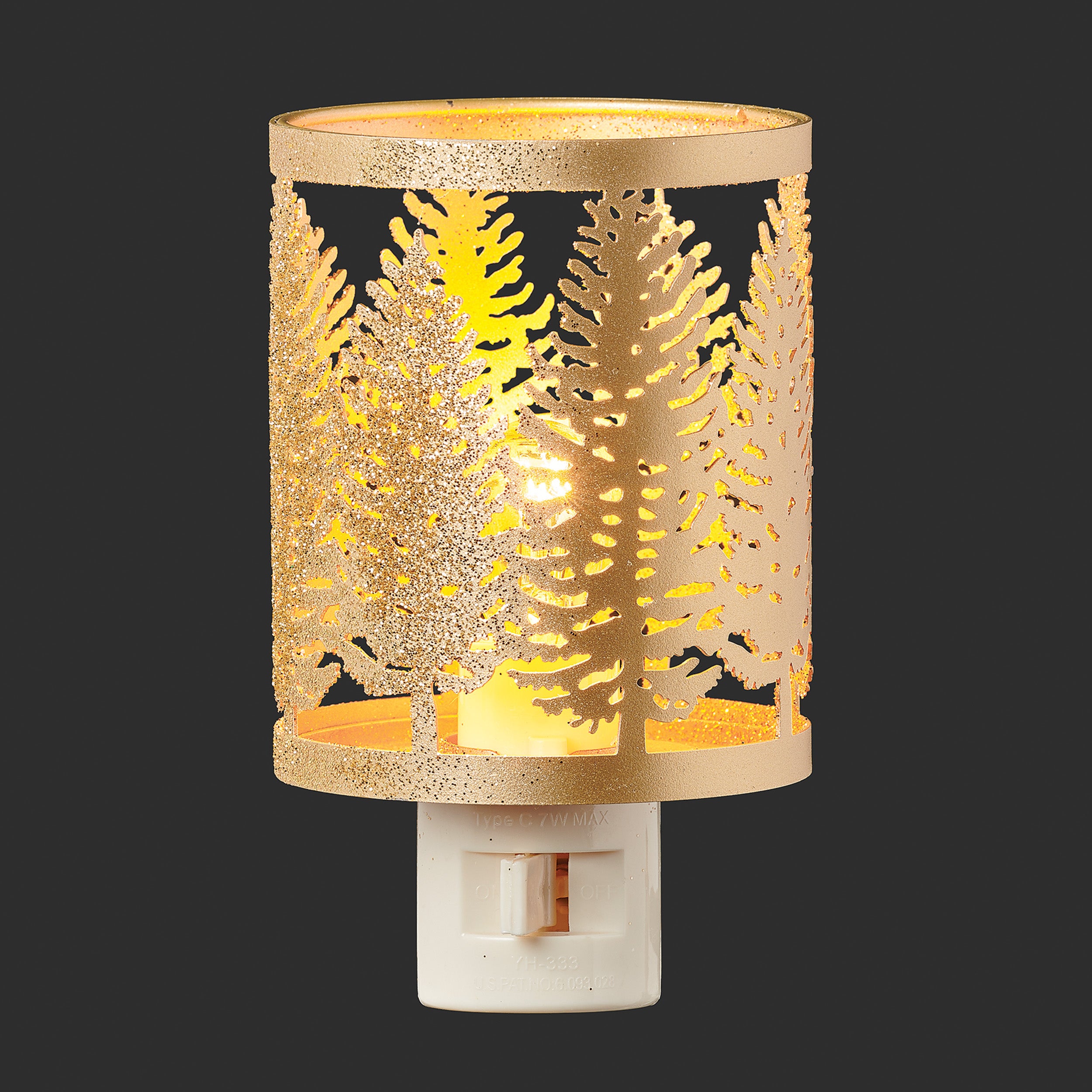 Roman Lights Gold Tree Cutout Pattern Night-Light