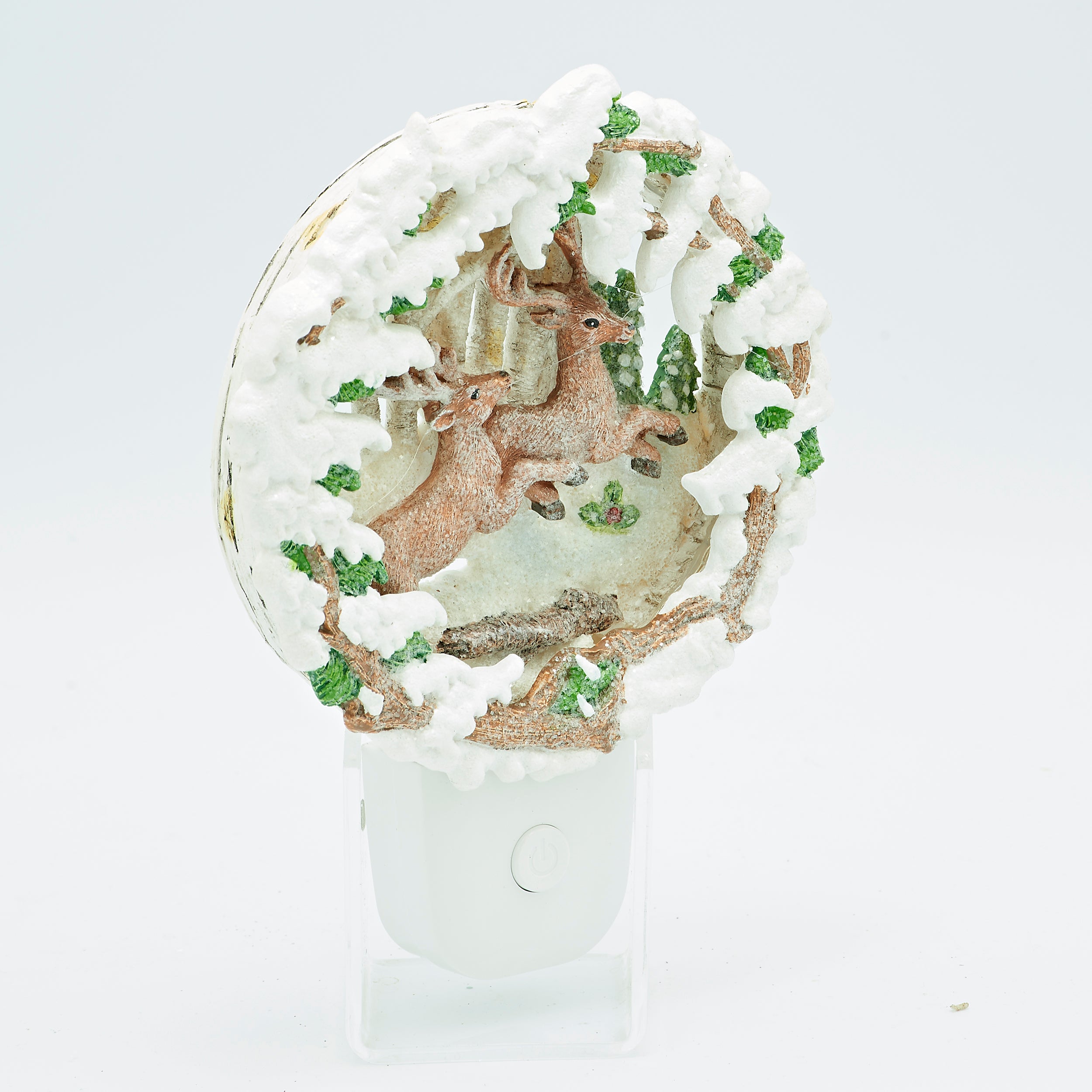 Roman Lights Leaping Deer Winter Scene Night-Light