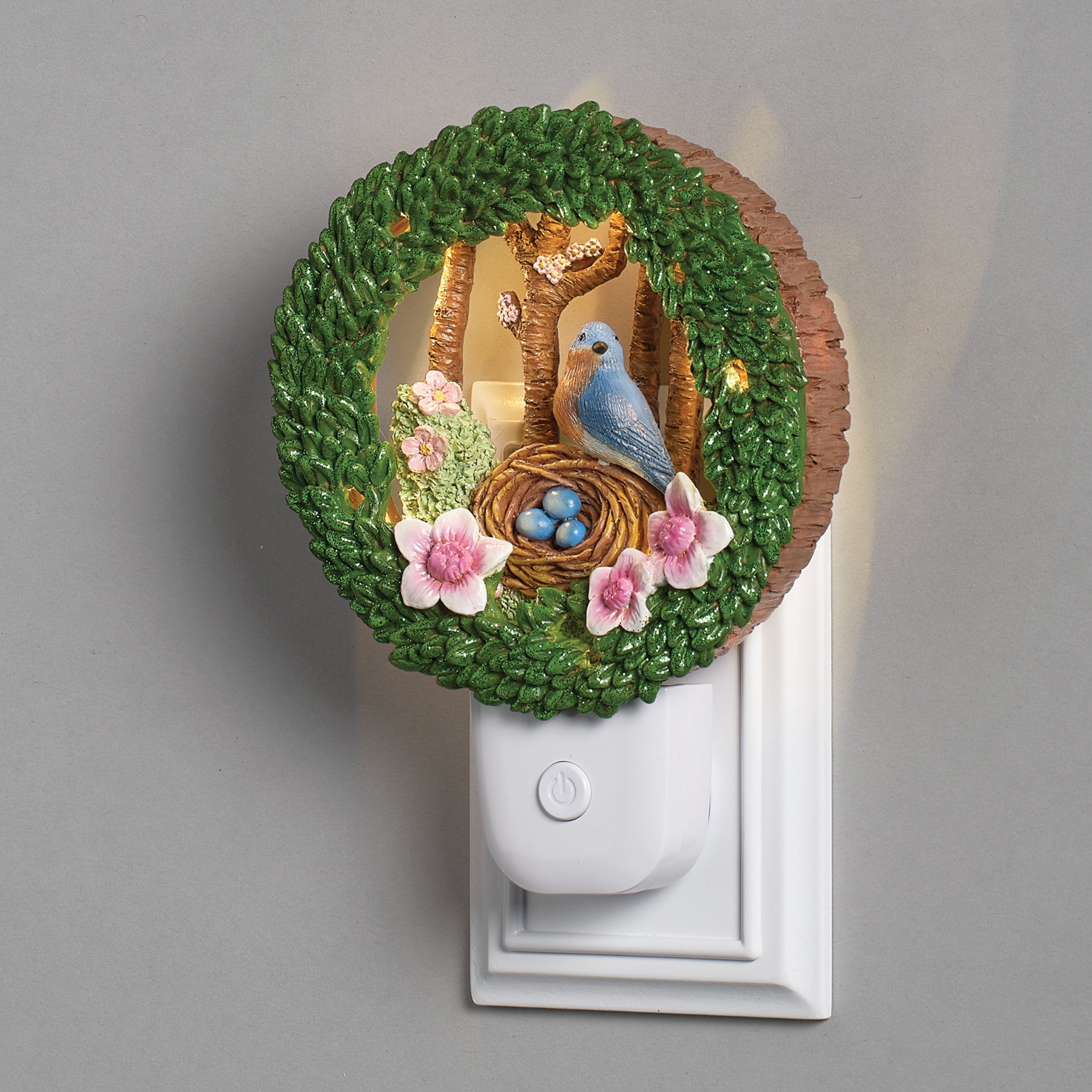 Roman Lights Bluebird Wreath Night-Light