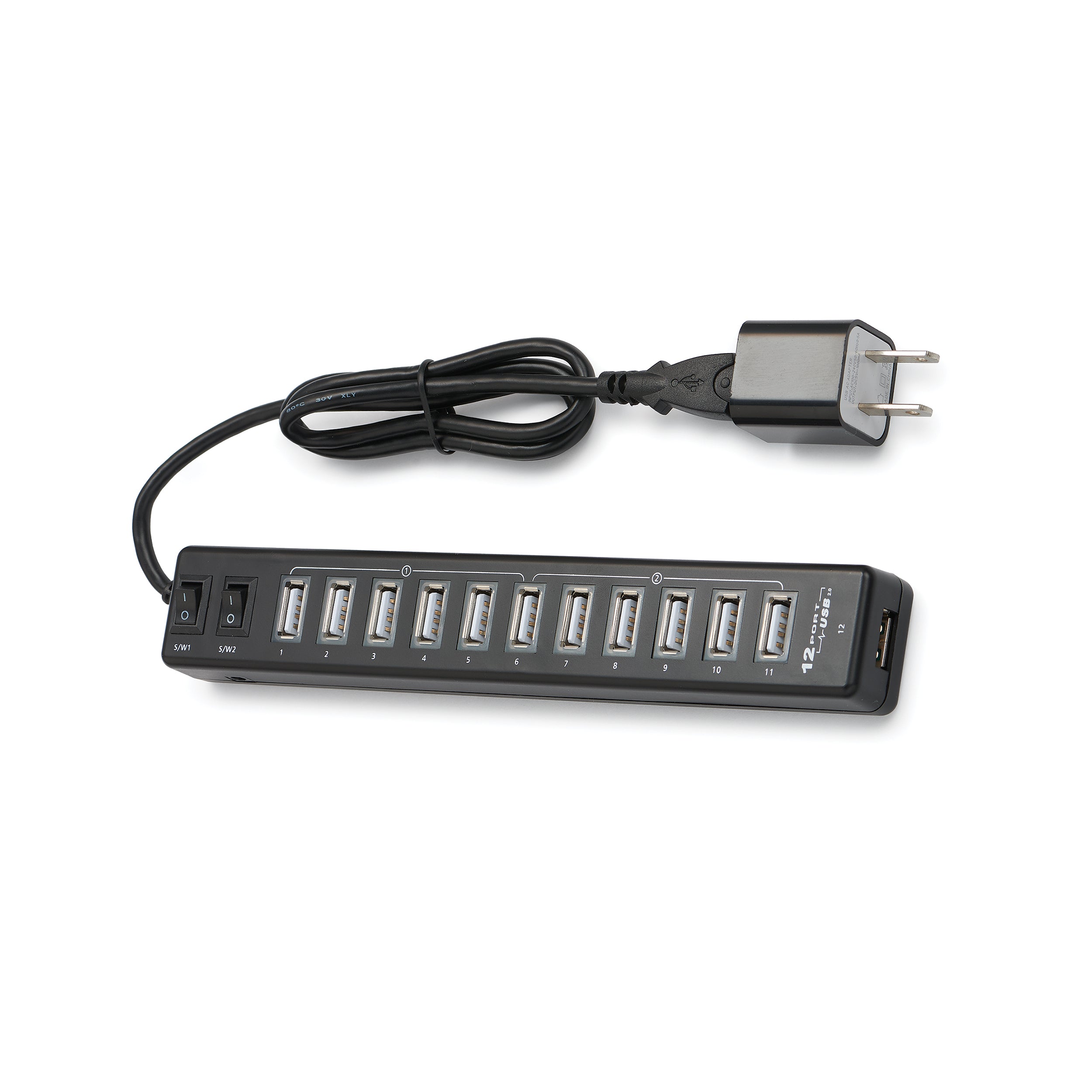 Roman Lights USB Power Bar – 12-Port Hub with Adapter Plug