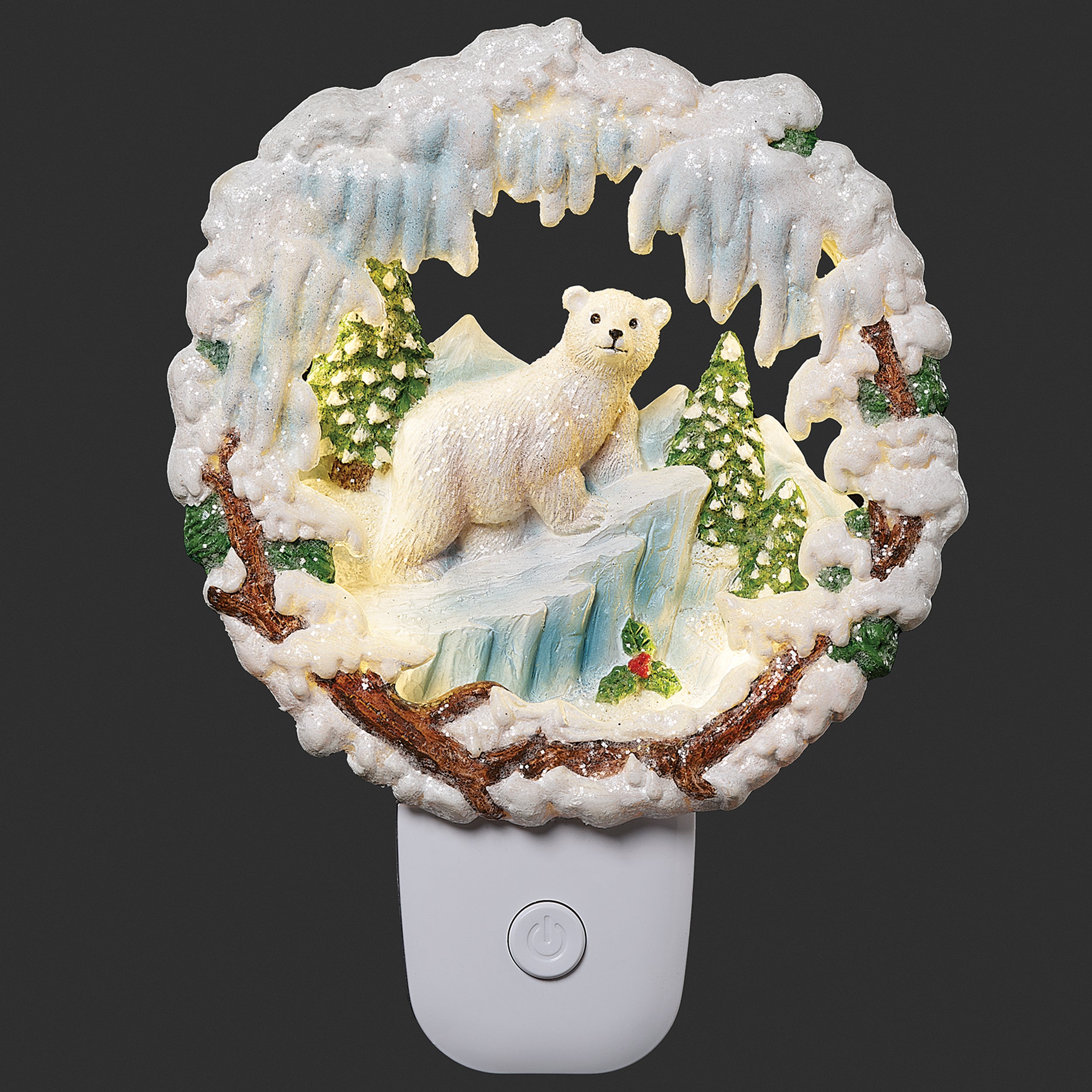 Roman Lights Polar Bear Winter Scene Night-Light