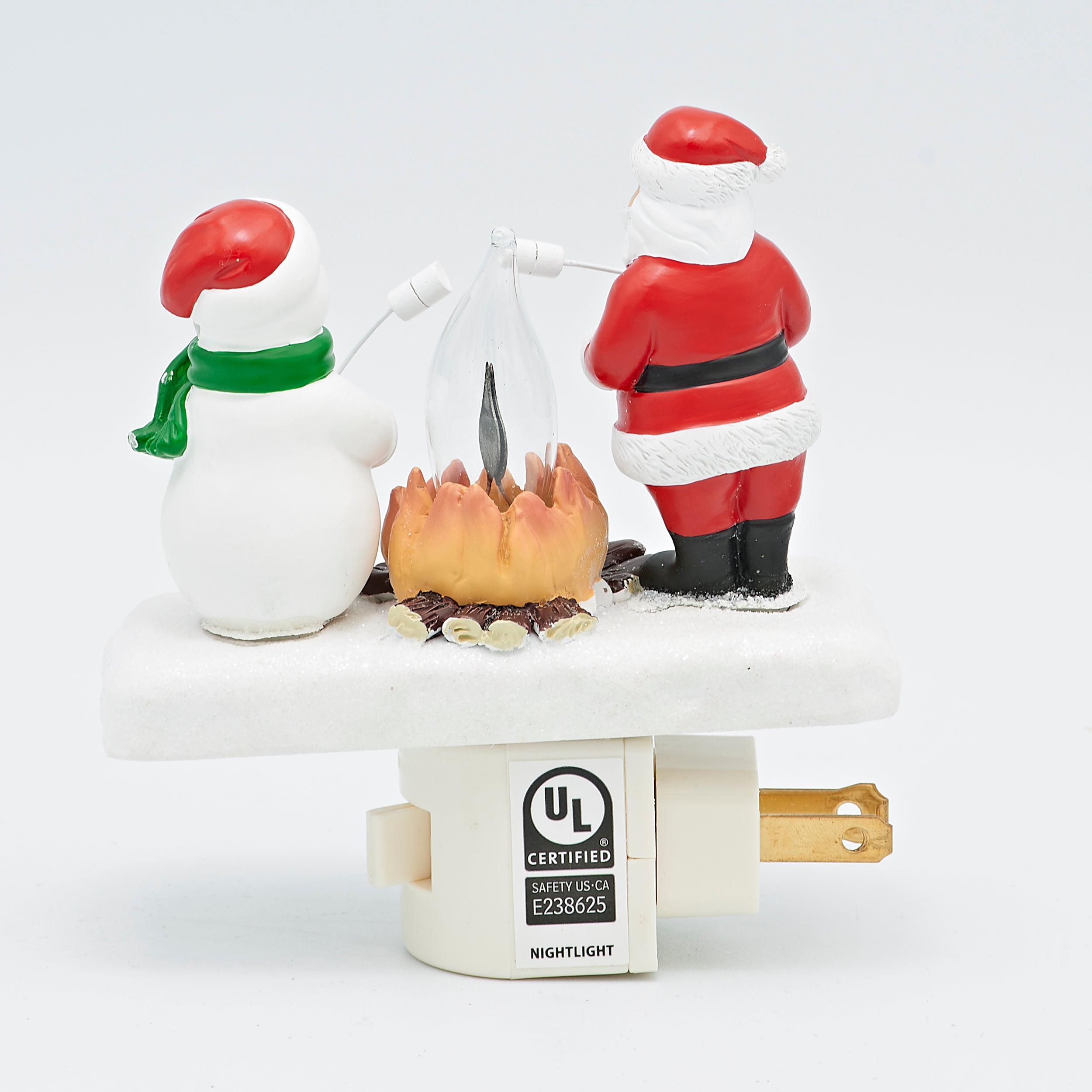 Roman Lights Flickering Flame Santa & Snowman the Campfire Night-Light