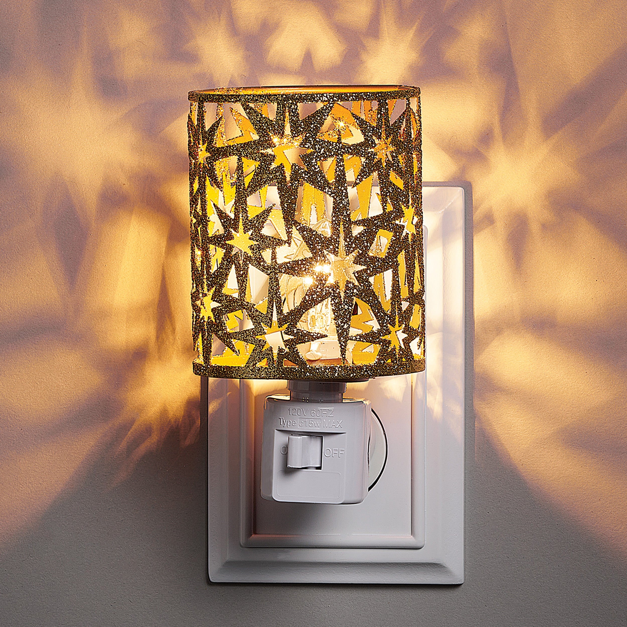 Roman Lights  Gold Star Cutout Pattern Night-Light