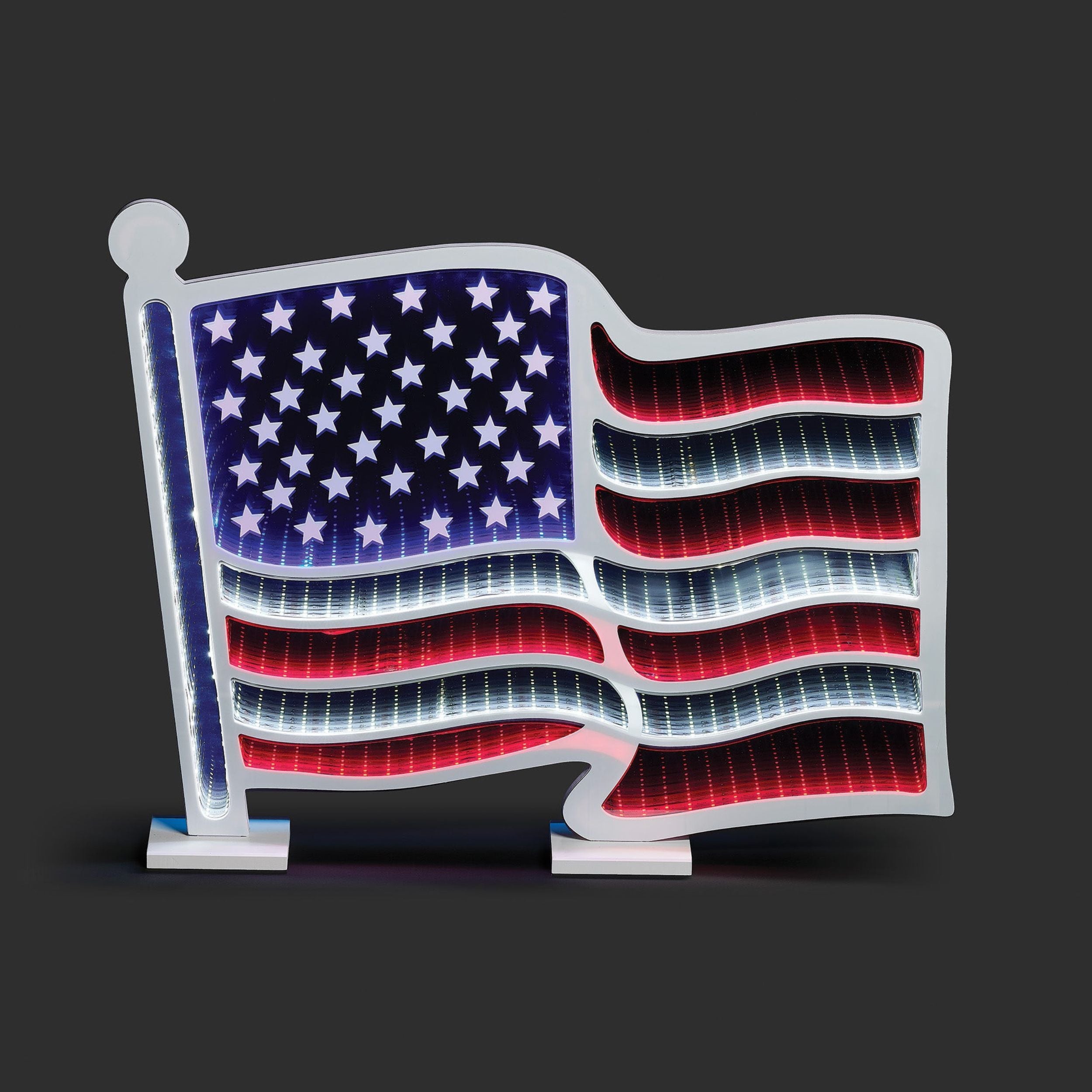 Roman Lights American Flag Eternity Table Decor