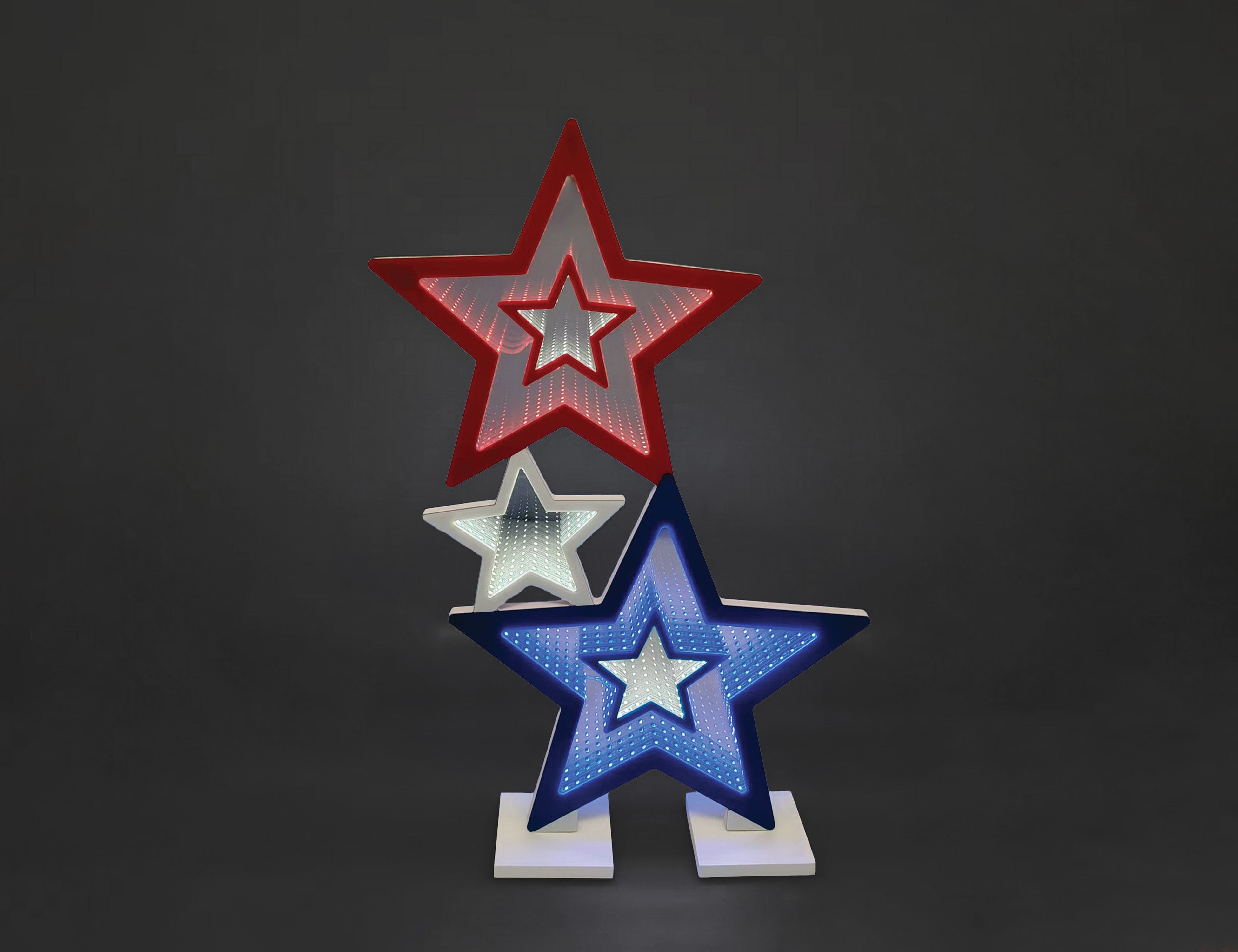 Lighted Red, White, & Blue Stars