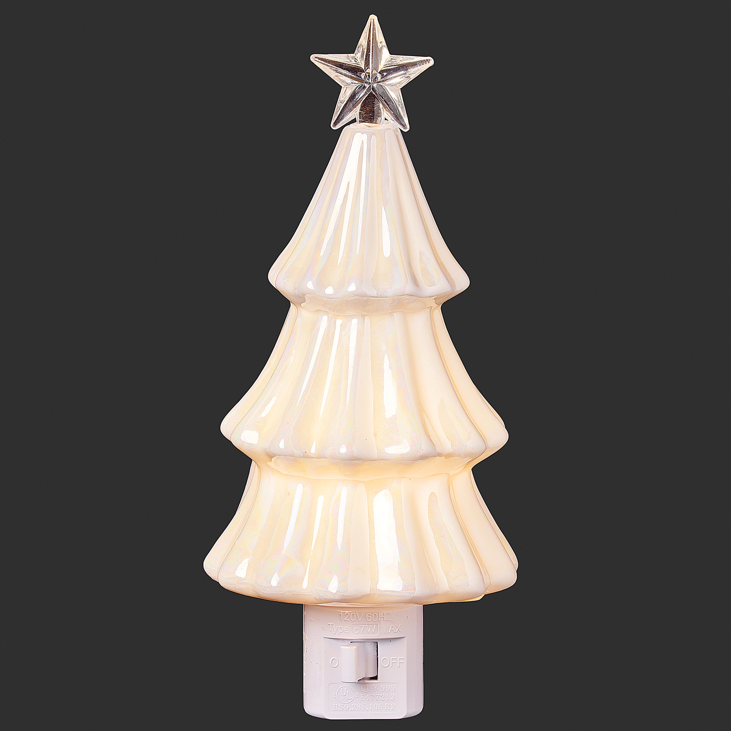 Roman Lights Iridescent White Christmas Tree Night-Light