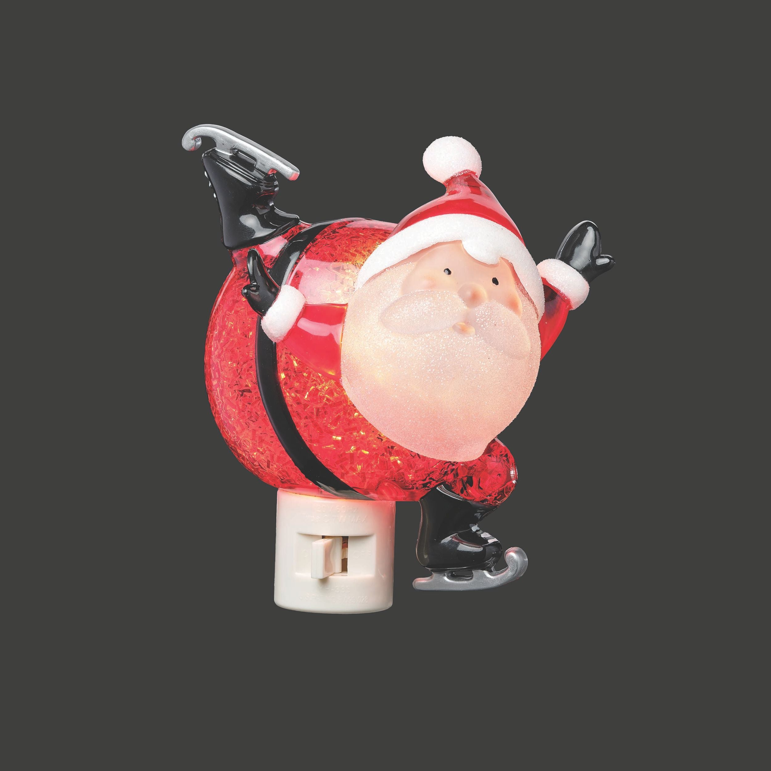 Decorative Santa Claus night light with a black background